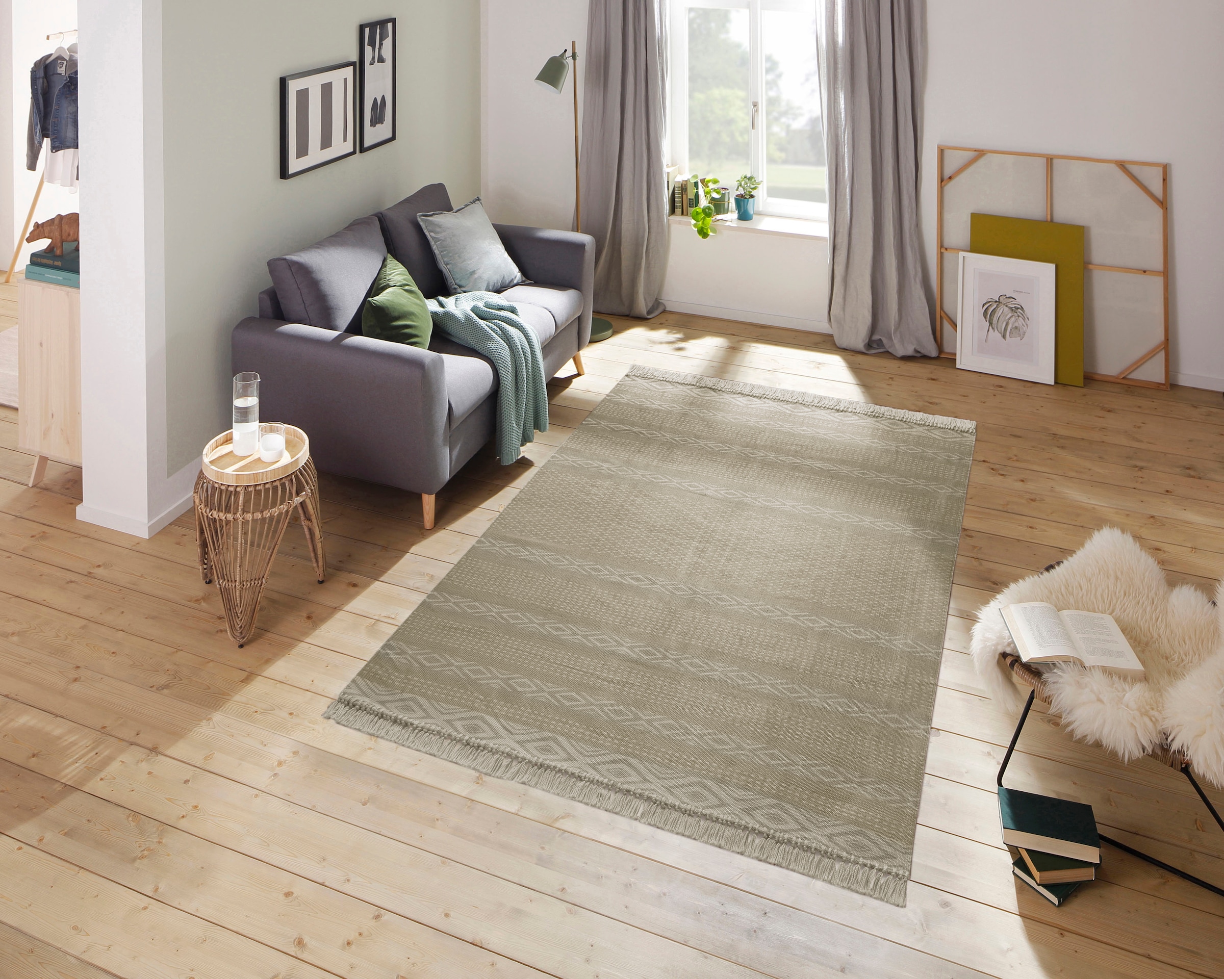 andas Teppich für Wohnzimmer, rechteckig, Teppiche Esszimmer Pastell-Farben, Schlafzimmer, Boho, »Neo«