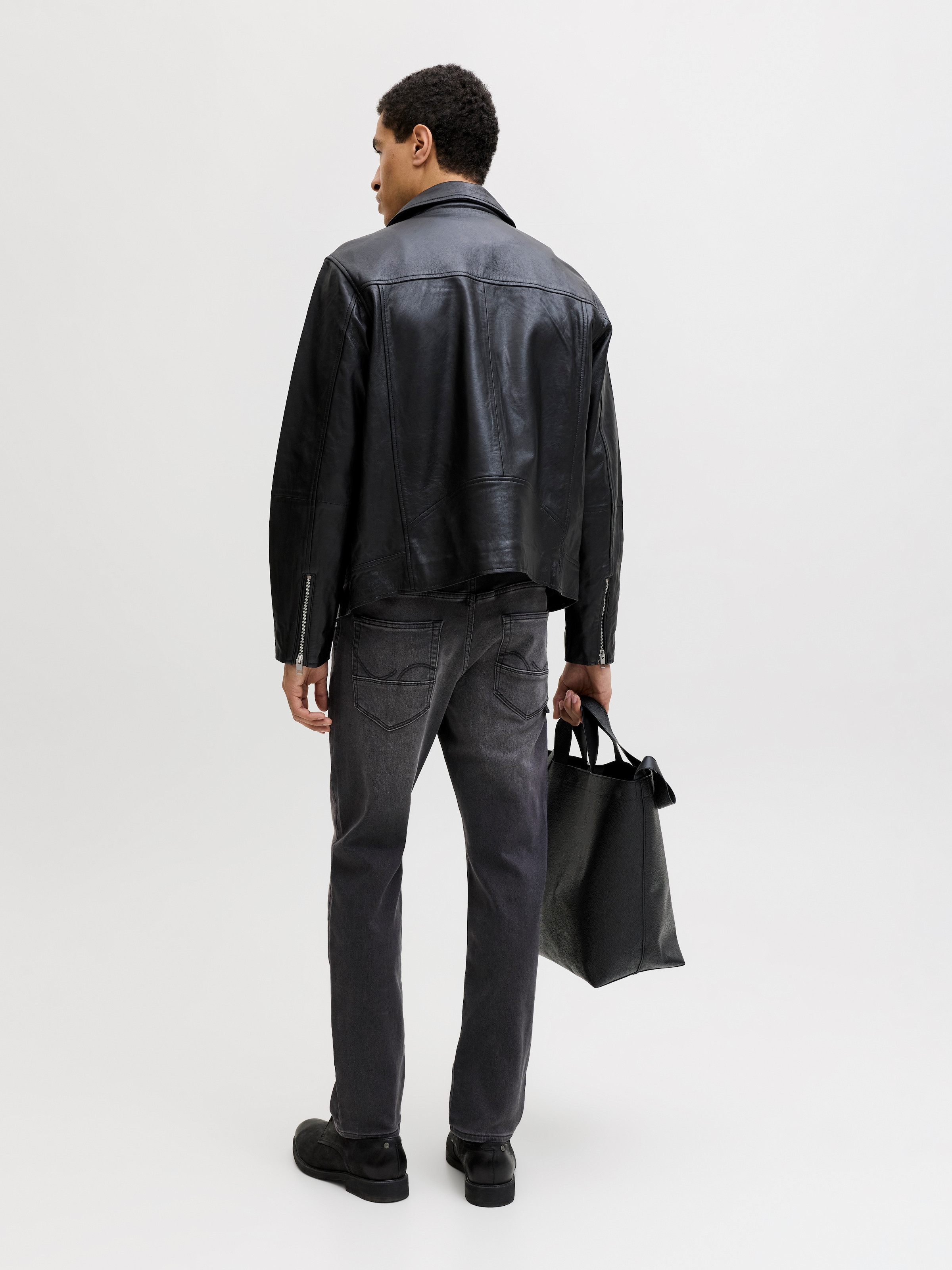 Jack & Jones Tapered-fit-Jeans »JJIMIKE mit Stretch, Used-Look und bequemer Passform« mit Abriebeffekten