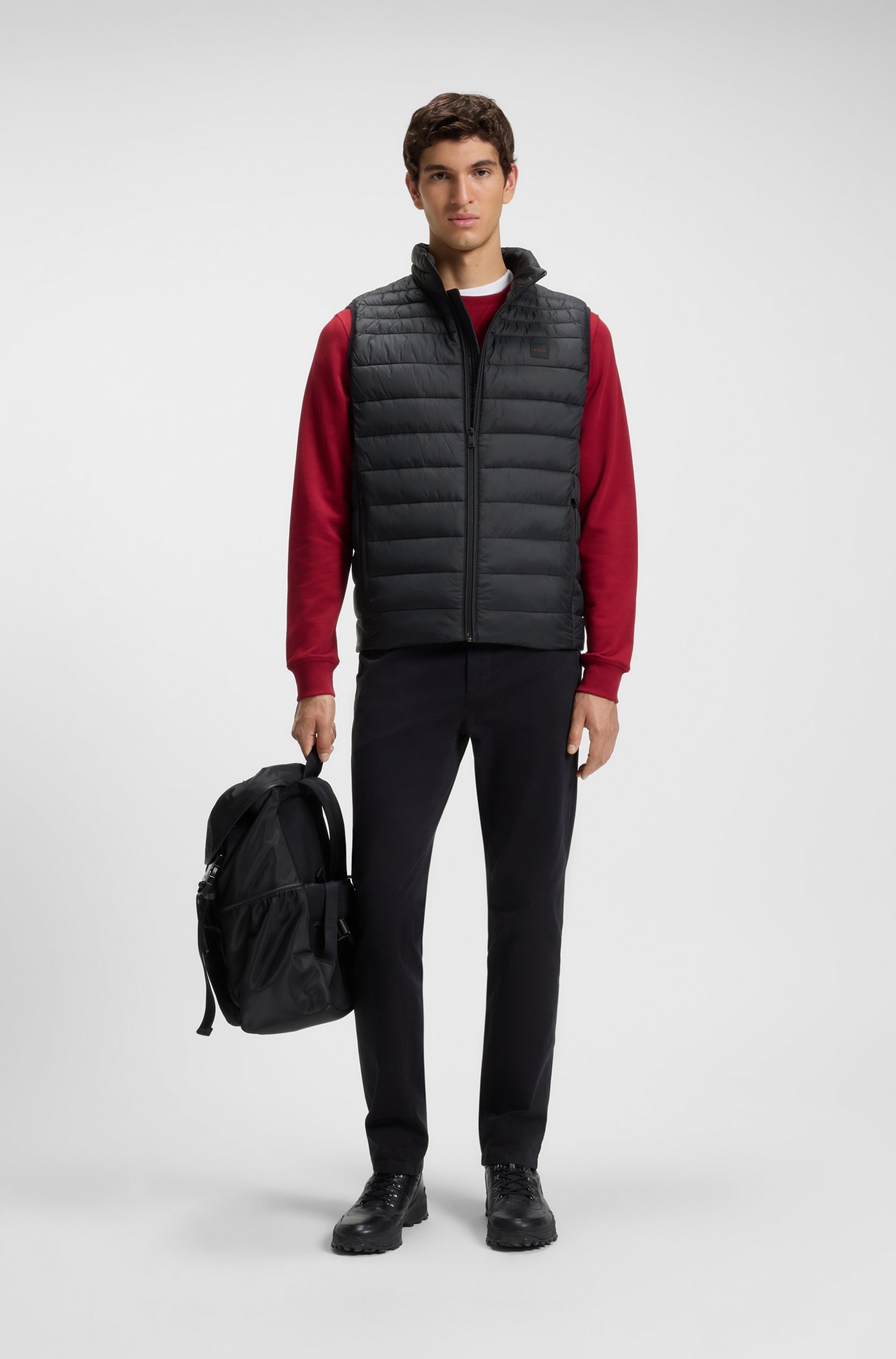 BOSS ORANGE Steppweste »Odeno« Stehkragen, slim fit, kurze Länge