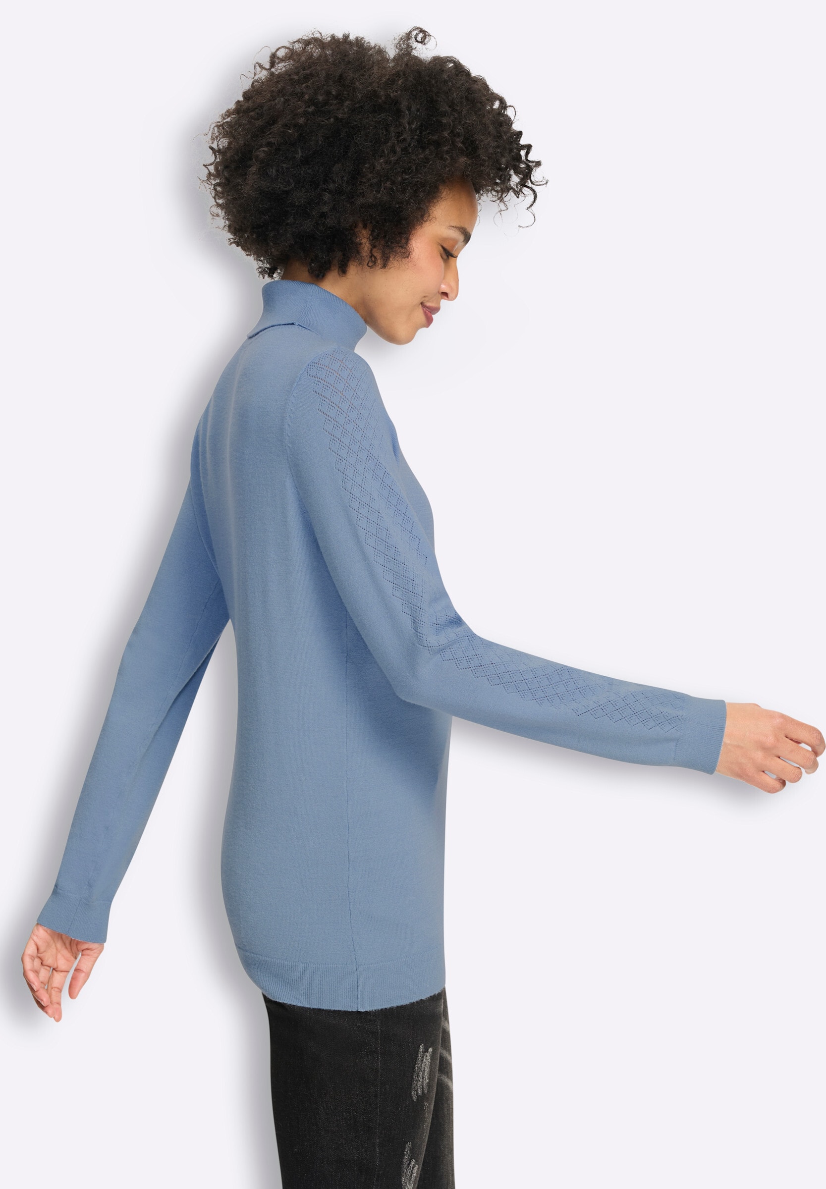 heine Strickpullover »Rollkragen-Pullover Rollkragenpullover mit Ajour-Partien«