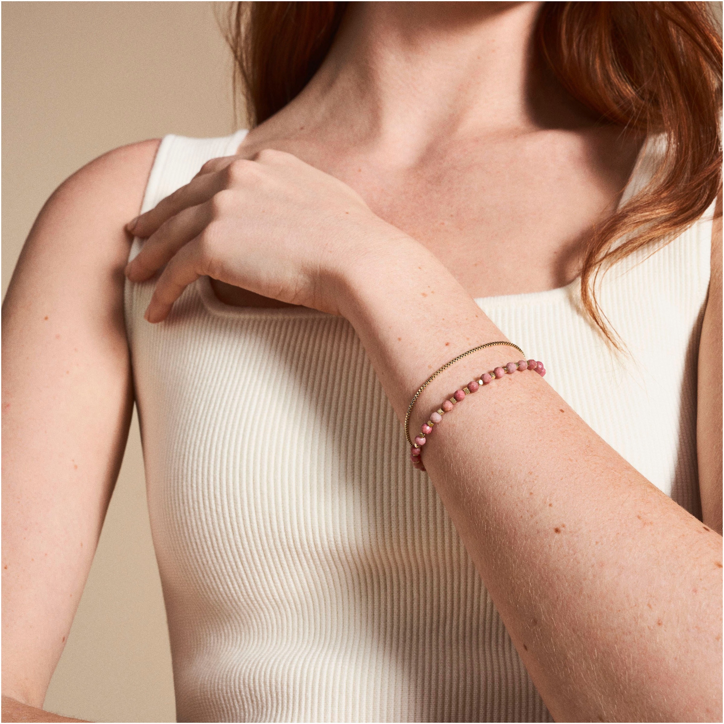 Fossil Armband »JEWELRY, JF04685040, JF04683710, JF04682710«, mit Amethyst, Tigerauge, Rhodochrosit