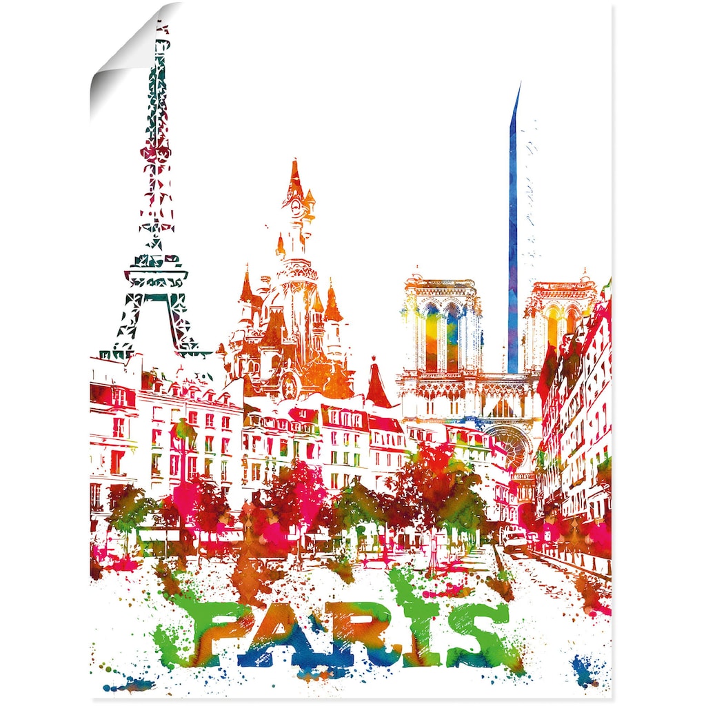 Artland Wandbild »Paris Grafik«, Paris, (1 St.)