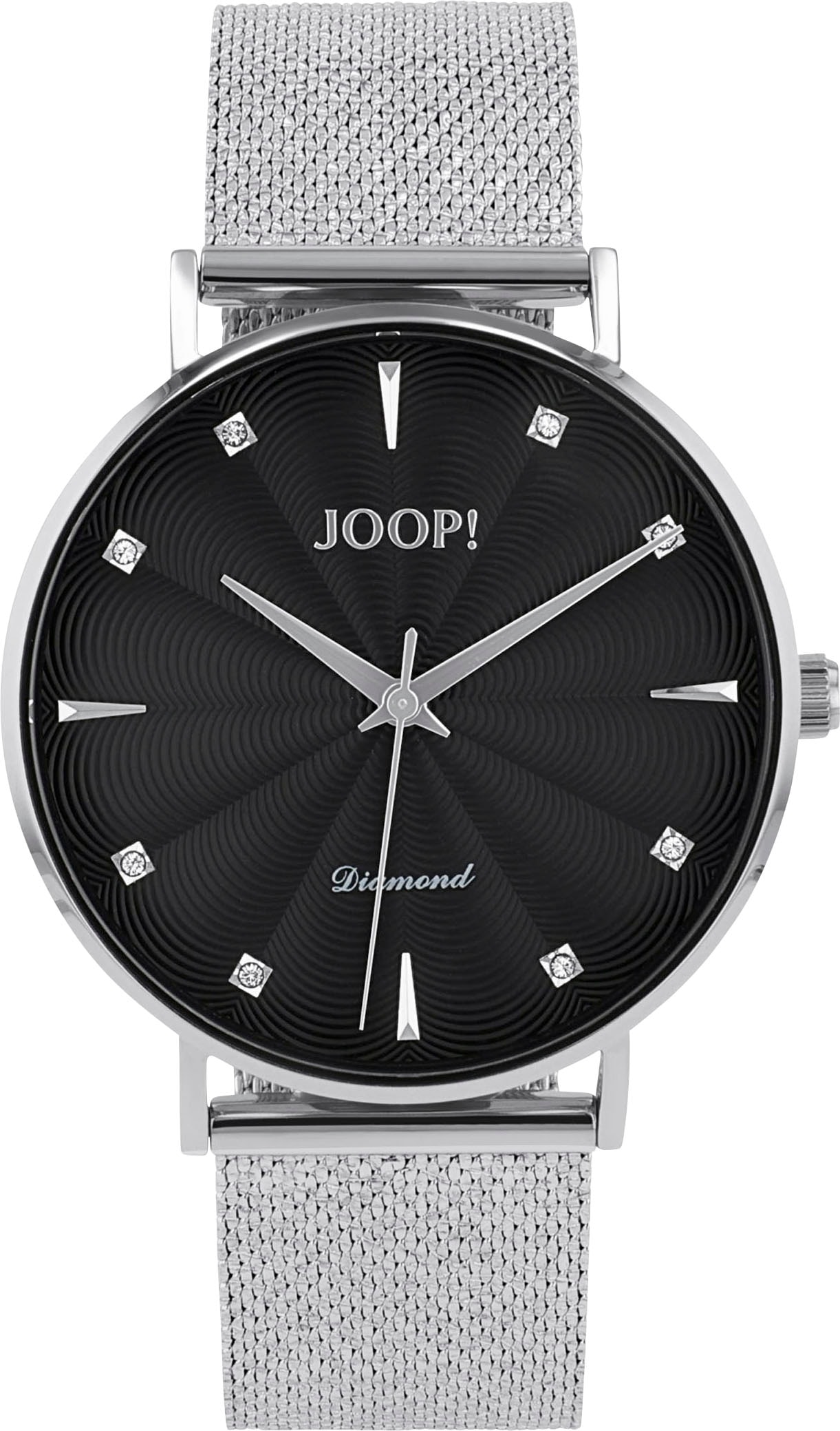 JOOP! Quarzuhr, Armbanduhr, Damenuhr, Edelstahlarmband, analog, Diamant
