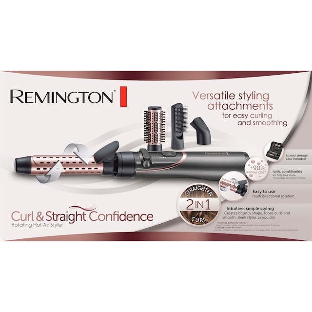 Remington Warmluftbürste »AS8606«, 4 Aufsätze}, Curl & Straight Confidence  3-in1 Ionen Styler mit 3 Jahren XXL Garantie