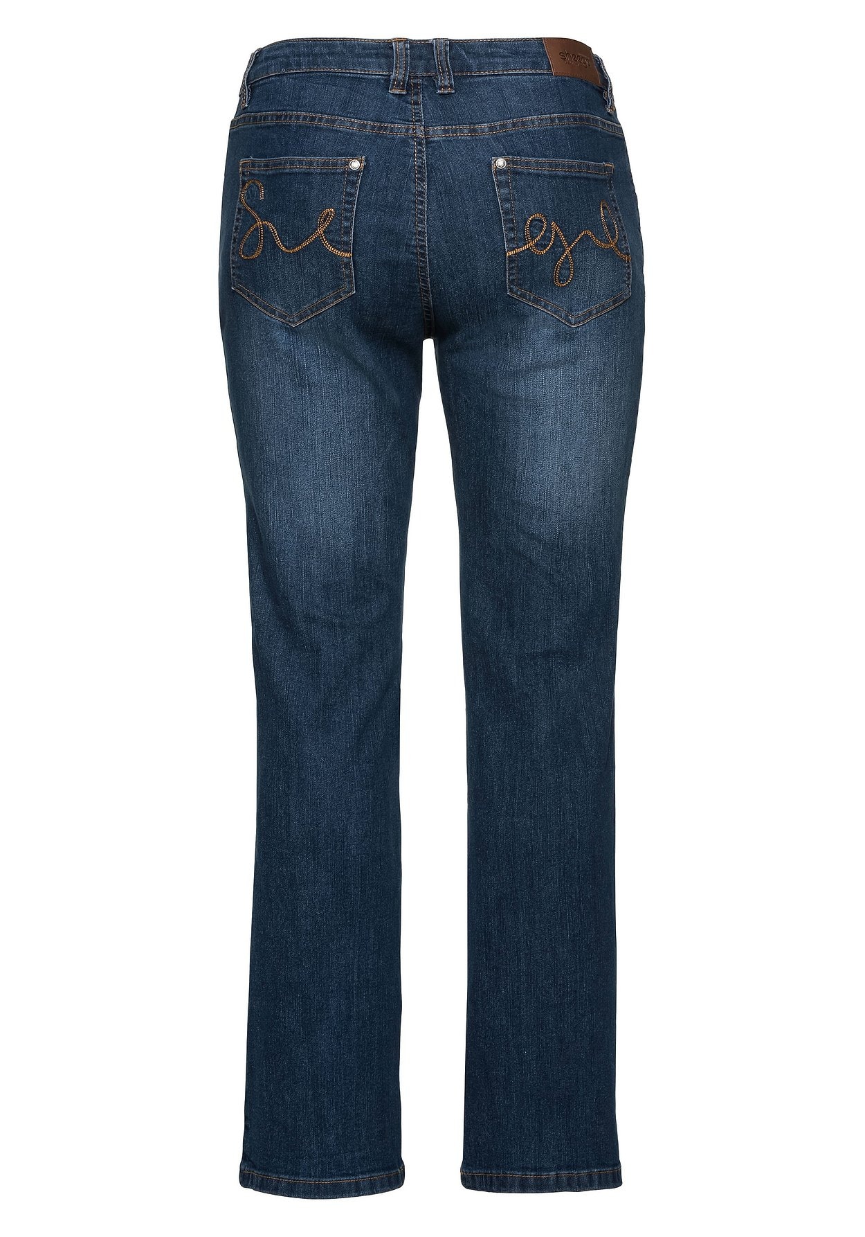 Sheego Bootcut-Jeans »Jeans in 5-Pocket-Form, mit Used-Effekten«
