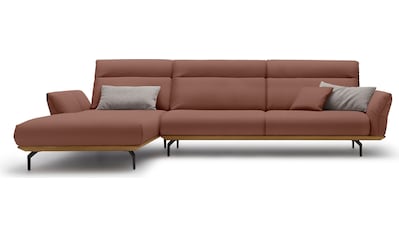 hülsta sofa Ecksofa »hs.460«, Sockel in Nussbaum, Winkelfüße in Umbragrau, Breite 338 cm kaufen