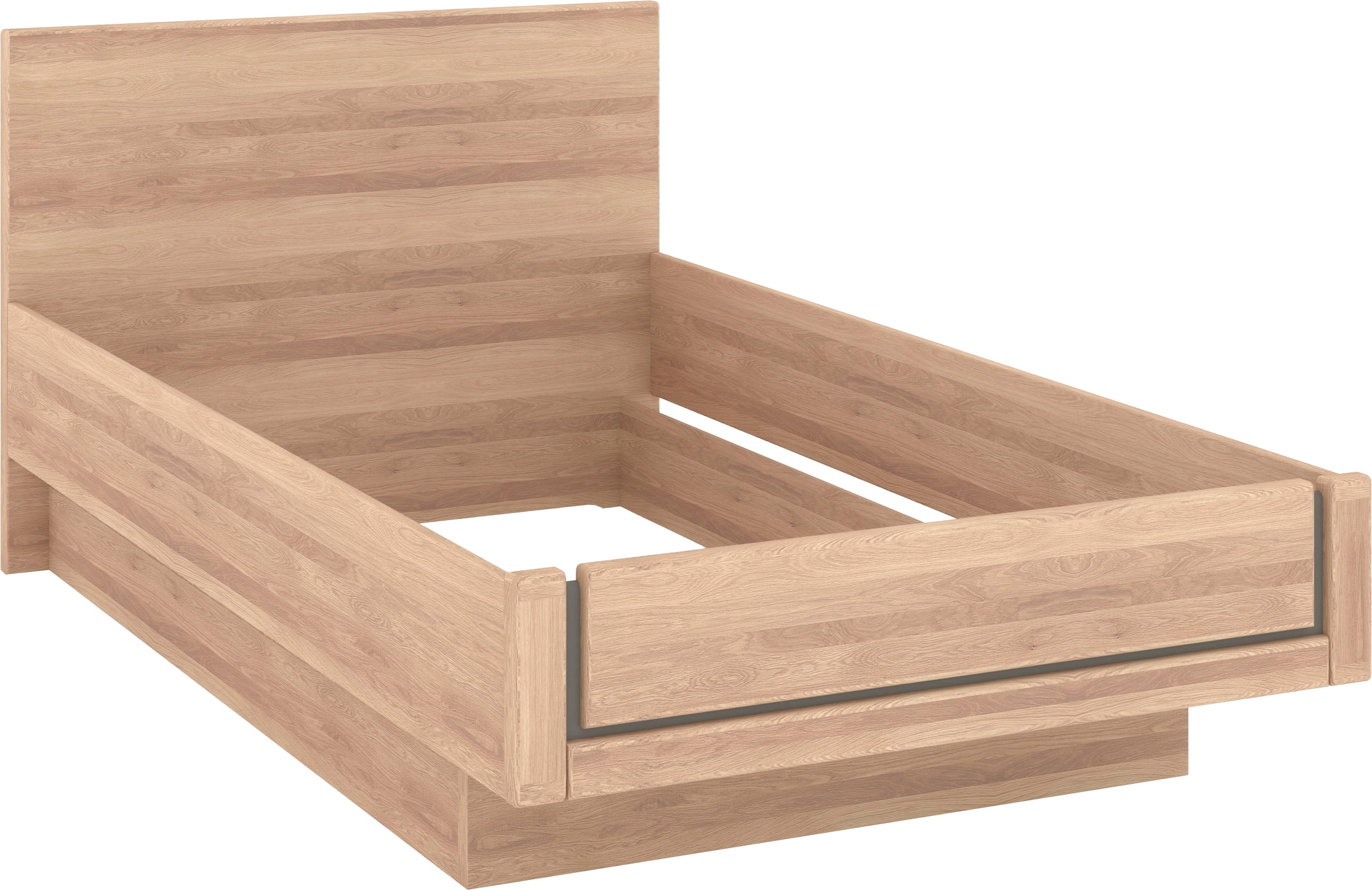 Musterring Holzbett »Sorrent, Bettgestell, Bettrahmen, teilmassiv Eiche«, (MADE IN GERMANY), Eiche teilmassiv, Liegehöhenverstellung, in schwebender Optik