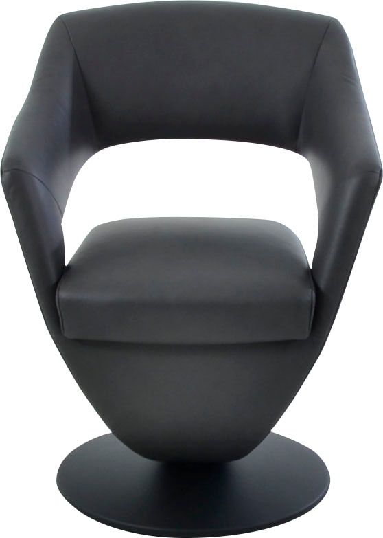 K+W Komfort & Wohnen Drehstuhl "Kansas" () Design Leder-Drehsessel mit hohem Sitzkomfort, Drehteller in schwarz