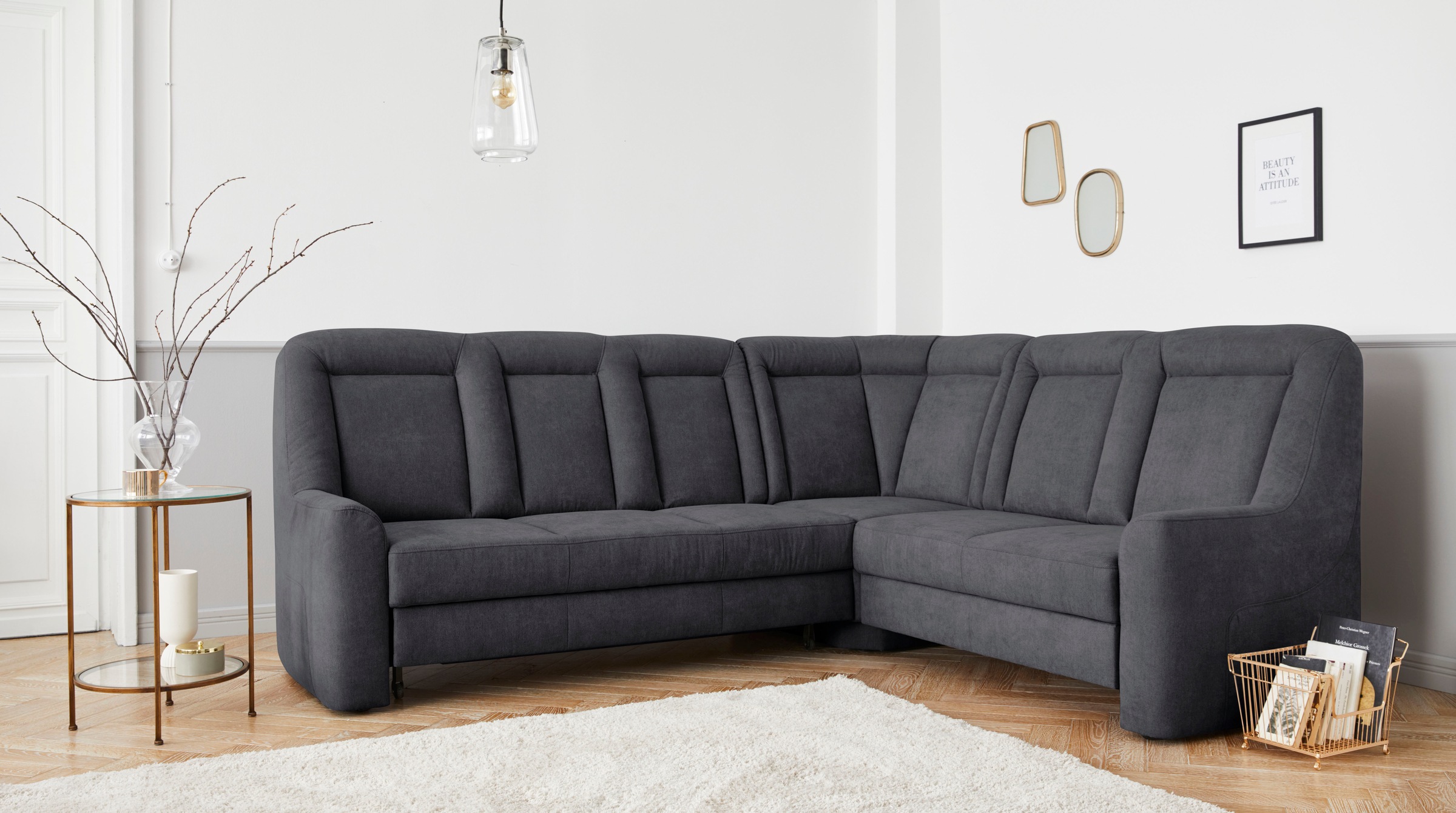 sit&more Ecksofa »Melissa L-Form«, klassisches Polsterprogramm, wahlweise Bettfunktion und Schubkasten