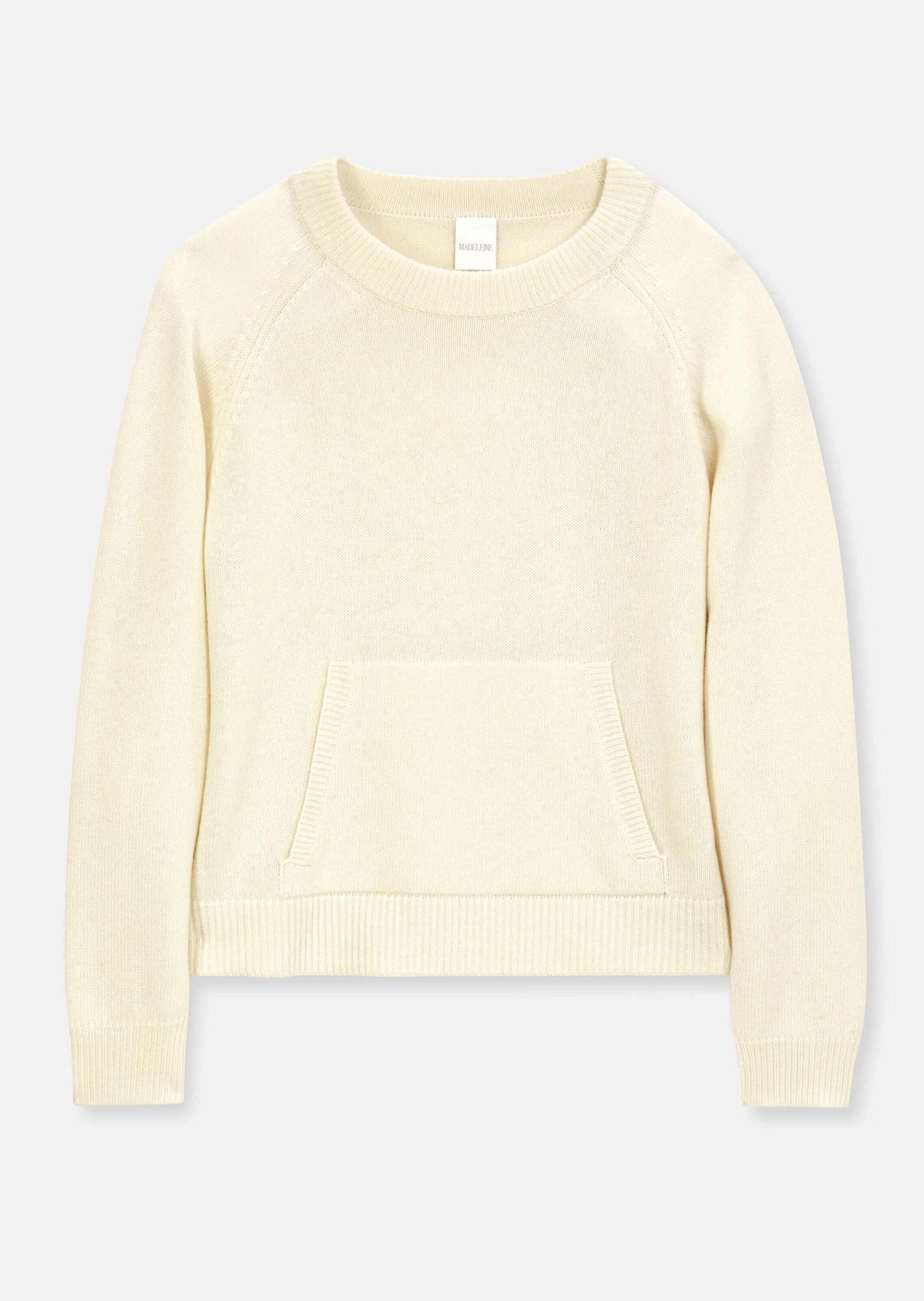 MADELEINE Longpullover »Pullover Rundhals-Pullover mit Känguru-Taschen«