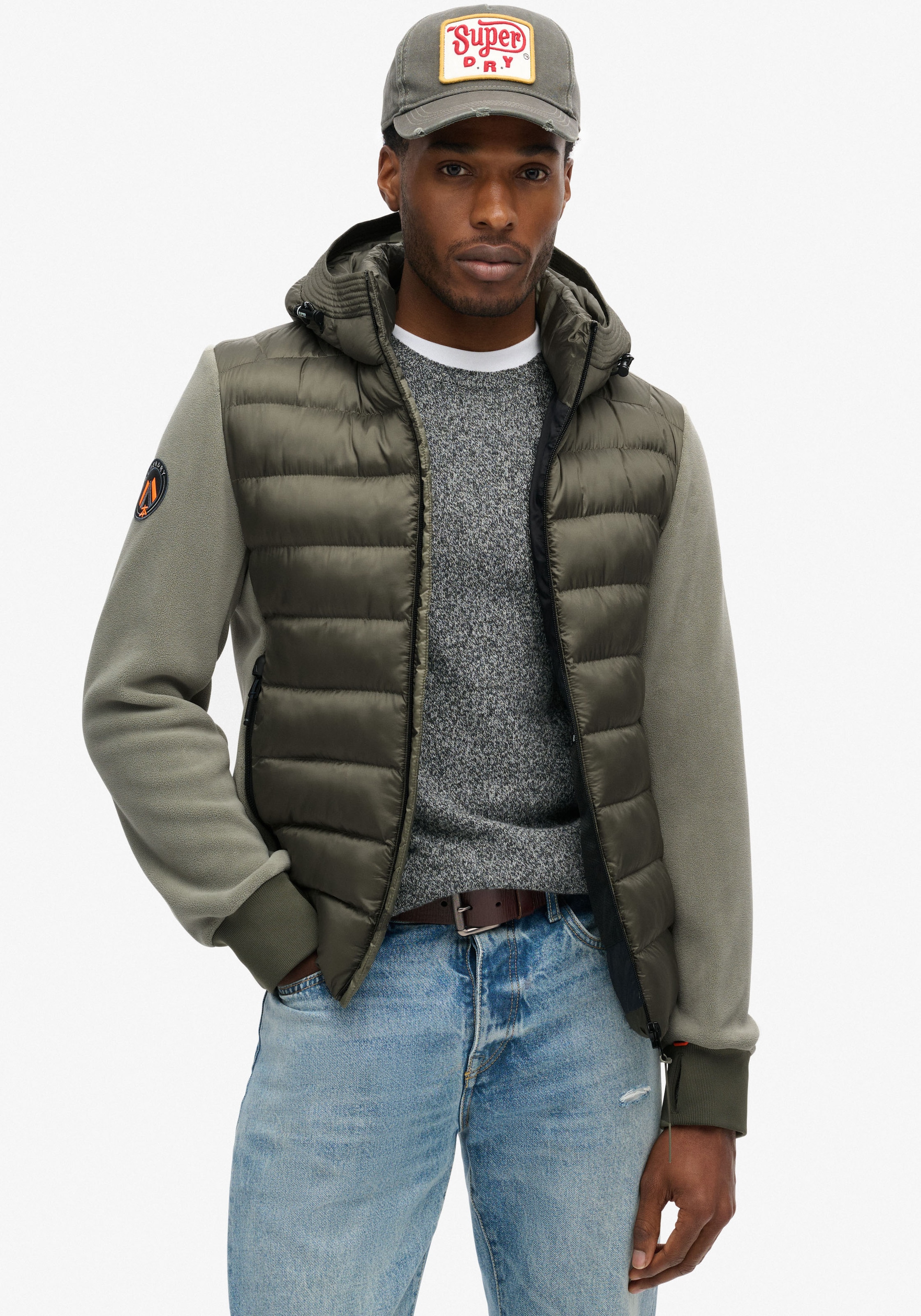 Superdry Steppjacke »HOODED STORM FLEECE BOMBER«, mit Kapuze