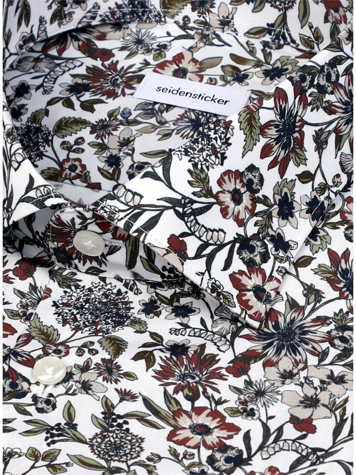 seidensticker Businesshemd »Schwarze Rose« Shaped 1/1 Kentkragen Druck
