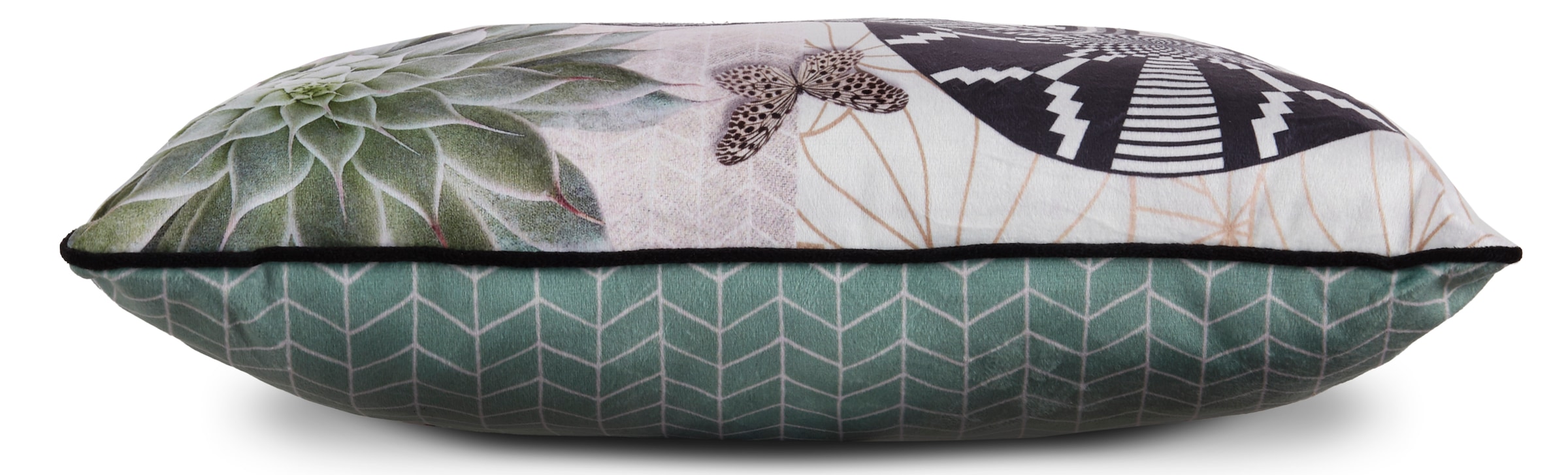 hip Dekokissen »Skylar«, Mit Füllung, 1 Stück, Biese, 30x60, Wendeoptik, Weich, Mandala, Grün