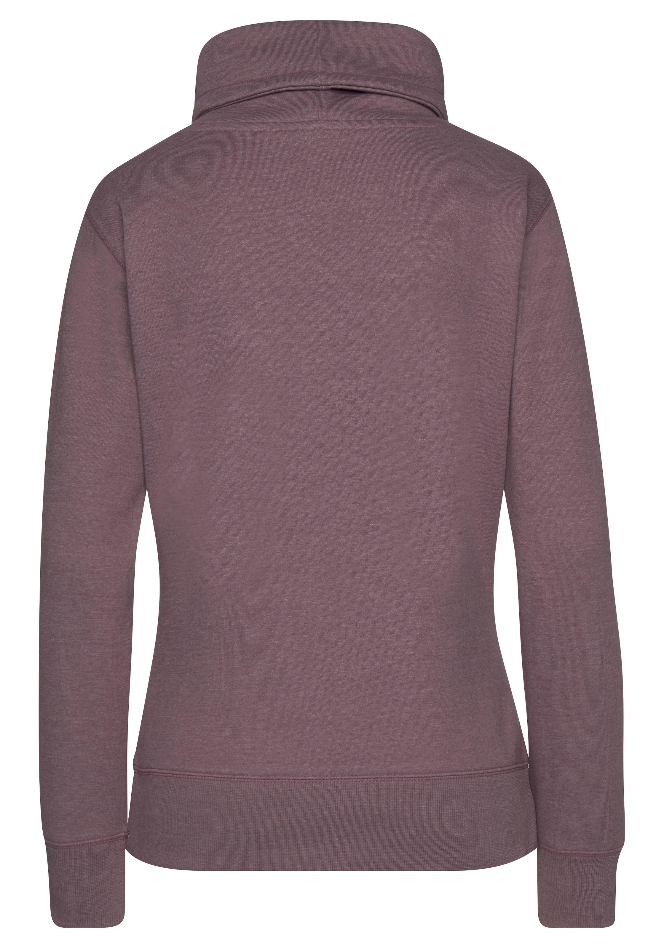 Bench. Loungewear Longsweatshirt, mit Stehkragen in Layeroptik und Kängurutasche, Loungewear