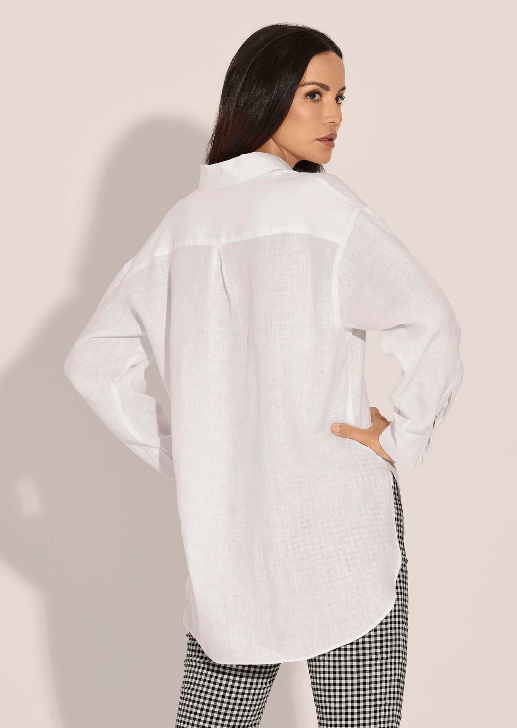 MADELEINE Hemdbluse »Leinenhemd Modernes Oversized-Hemd mit Schlitzen«