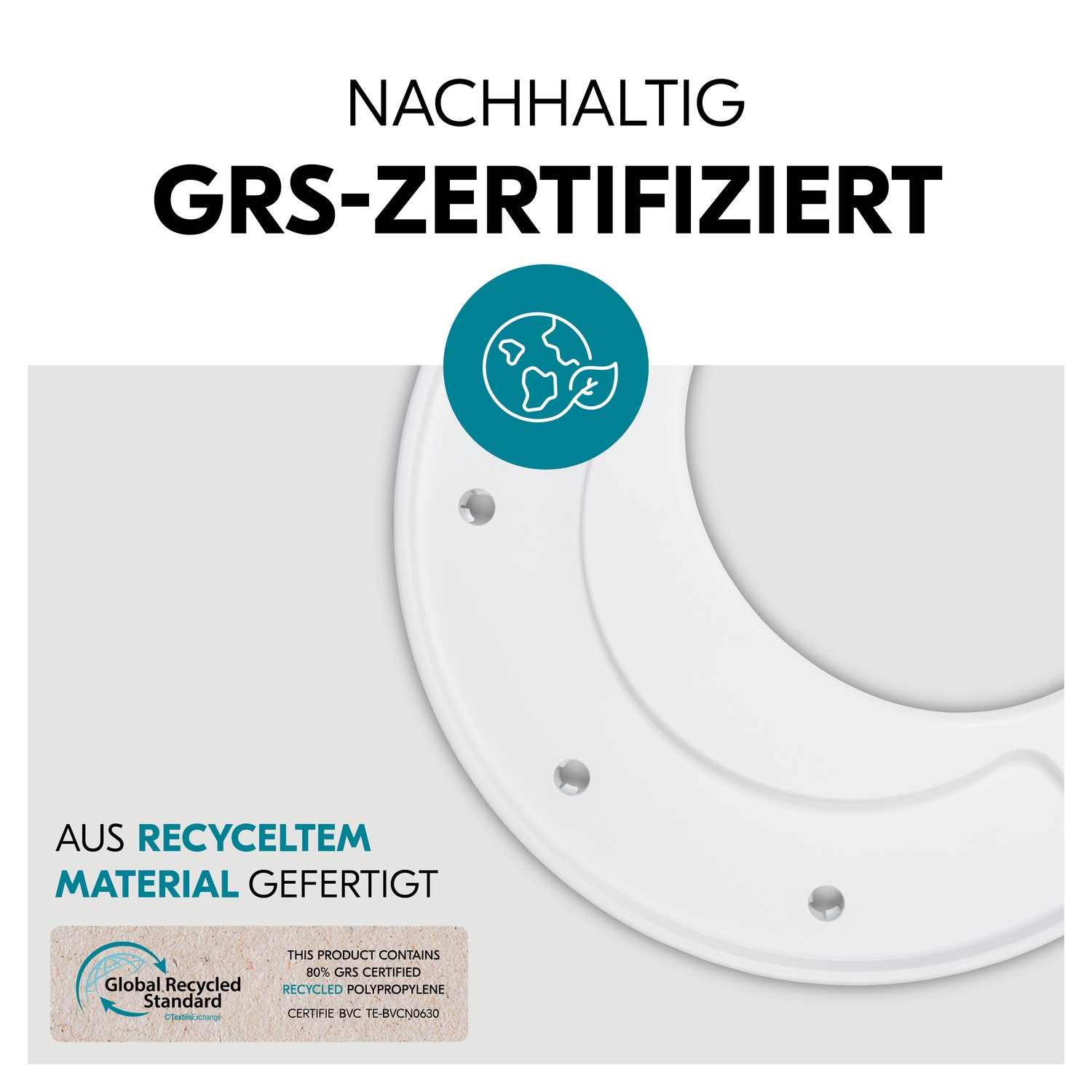 Hauck Hochstuhltablett »Alpha Play Tray, White« aus recyceltem Material