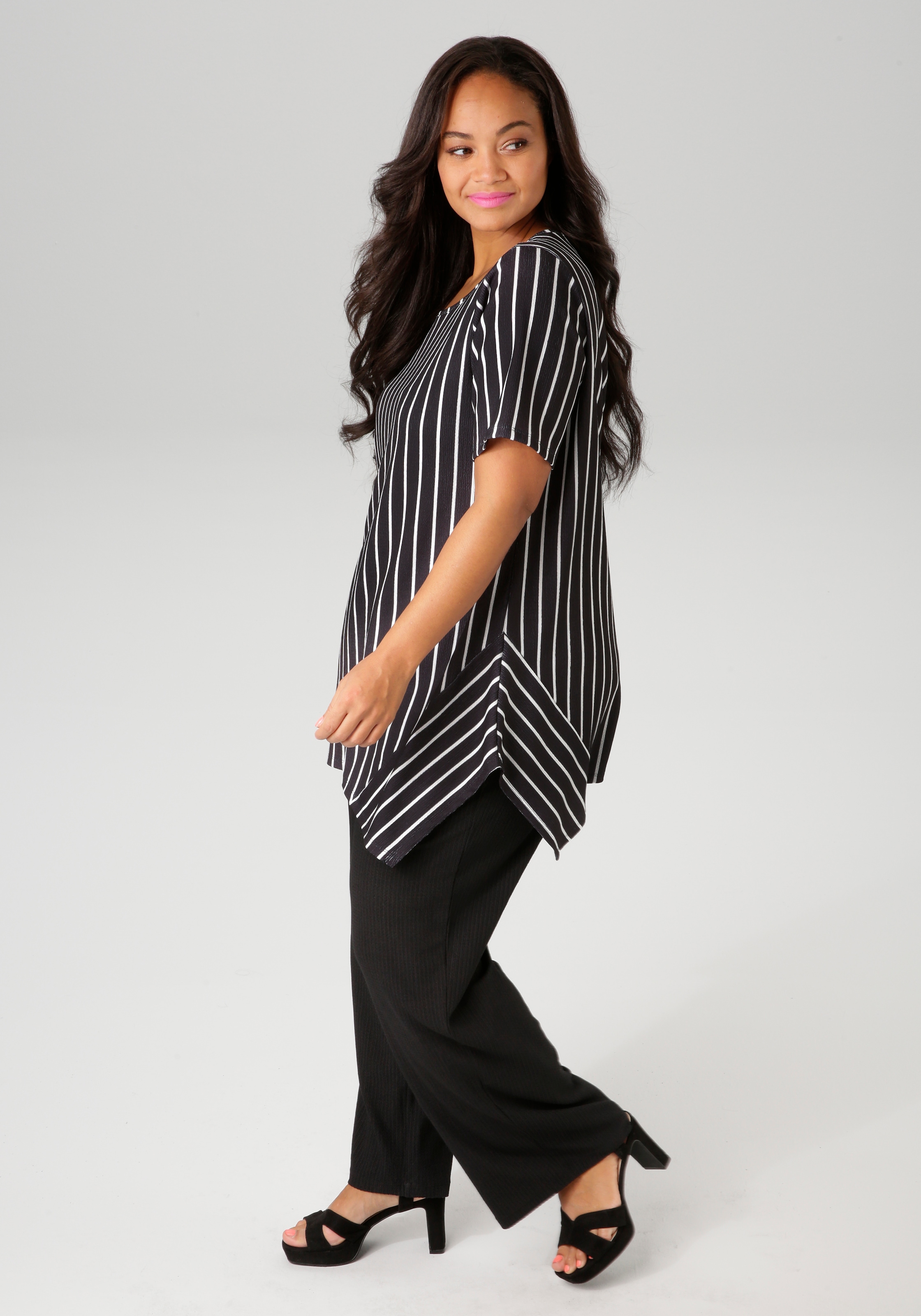 Aniston PLUS Blusenshirt, mit dezenter Streifenlook Struktur - NEUE KOLLEKTION