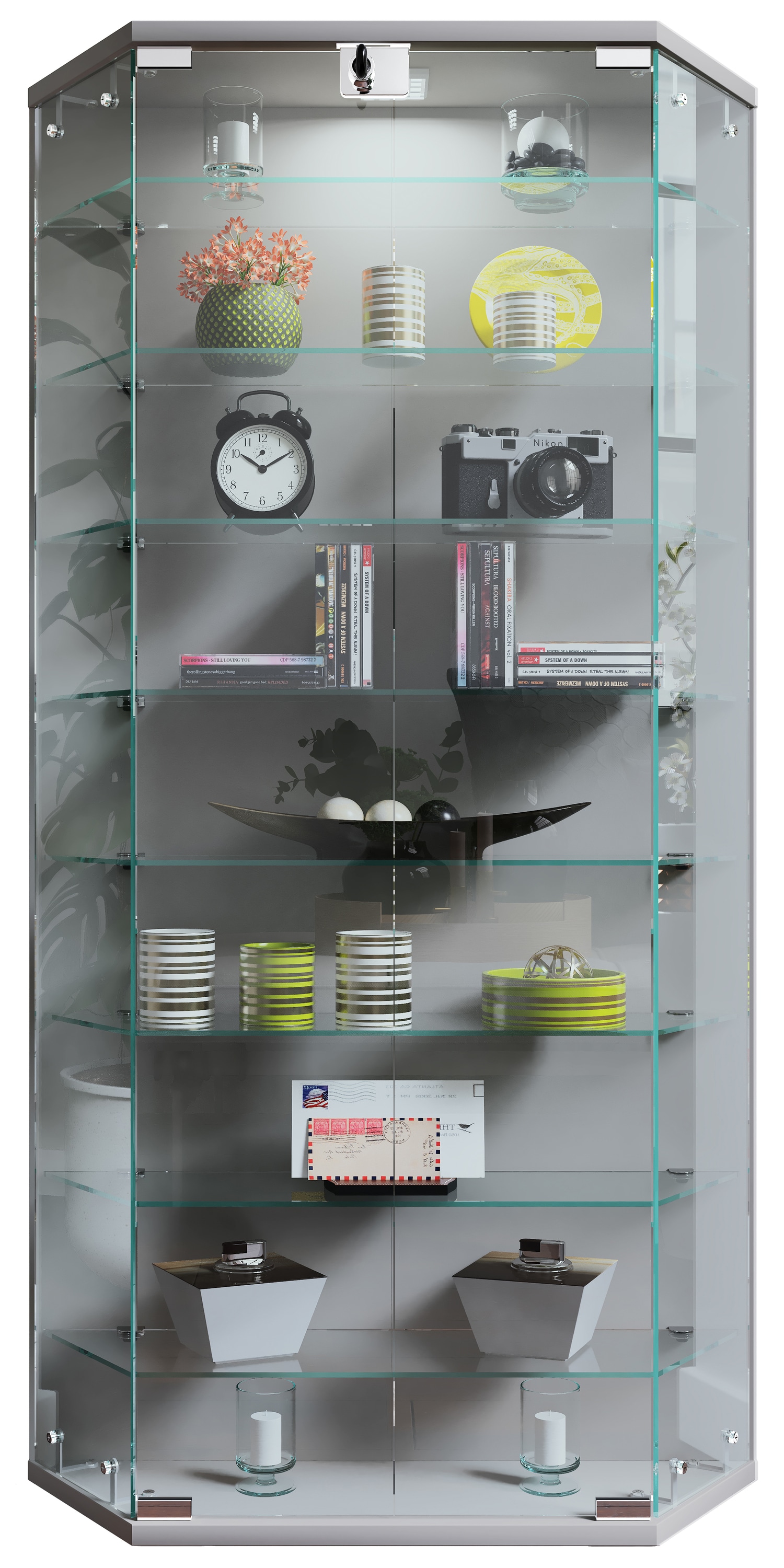 VCM Wandregal »Wandvitrine Hängevitrine Glasvitrine Benila XL« 1 Stk. tlg.