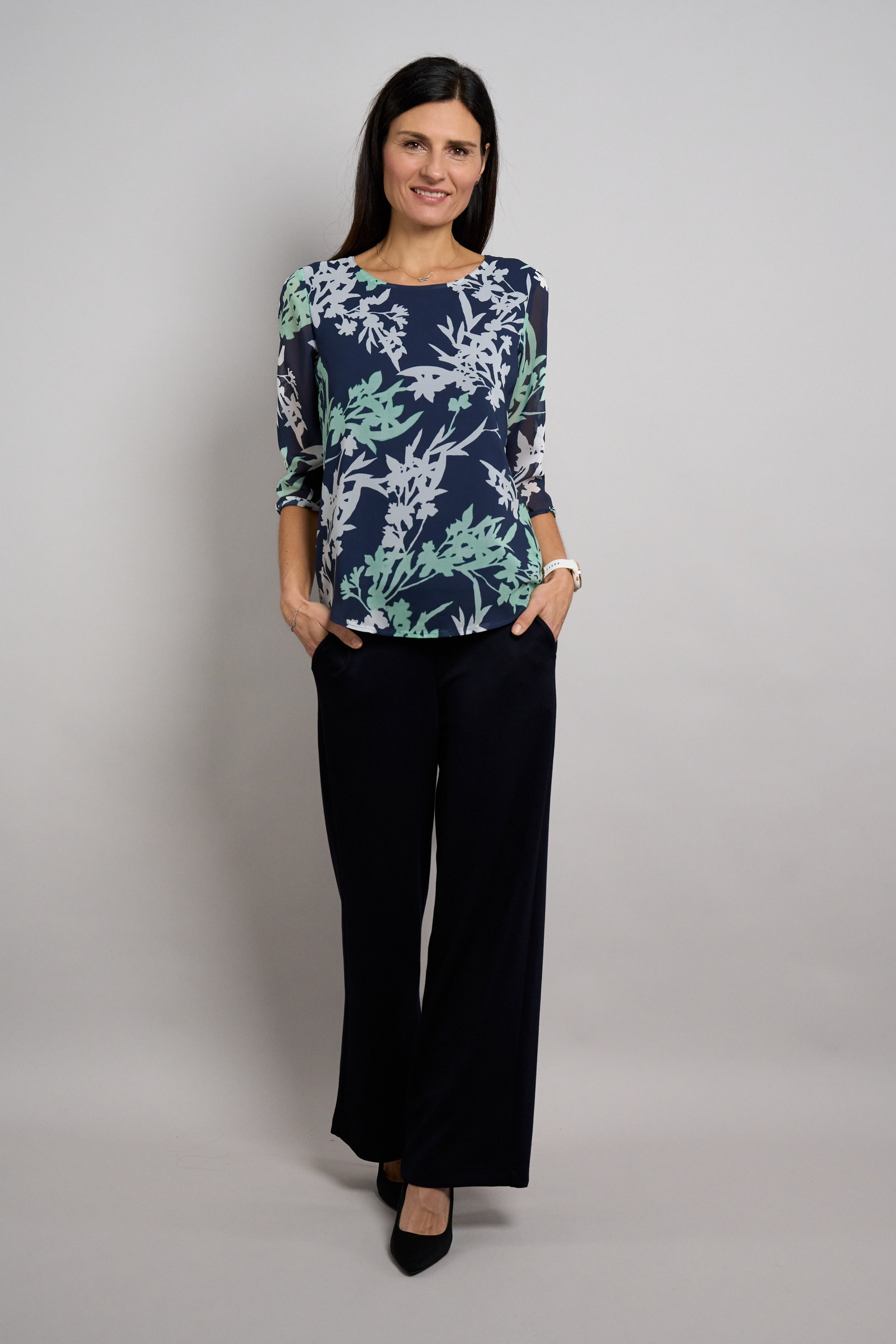 Seidel Moden Druckbluse mit floralem Muster - MADE IN GERMANY