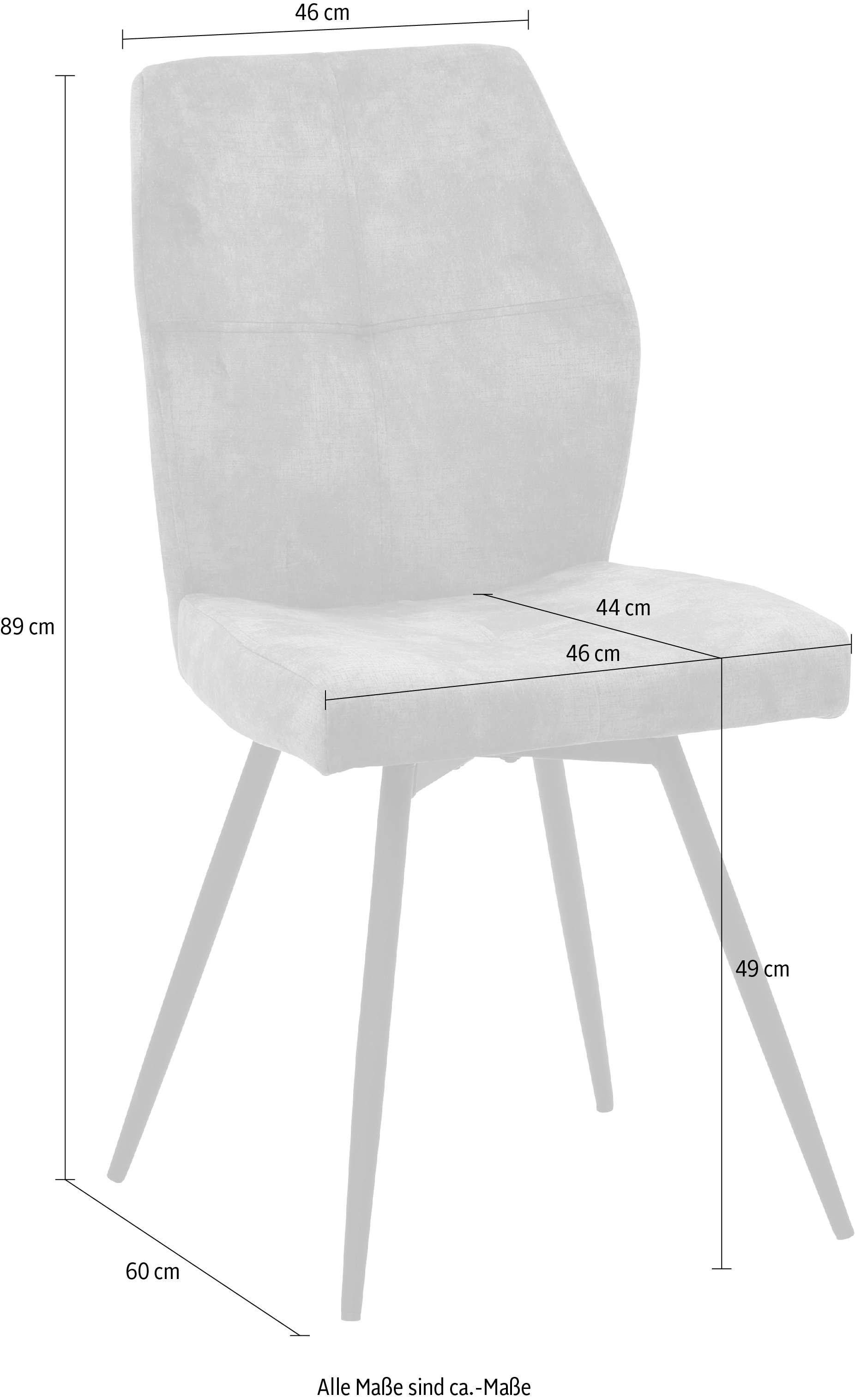 HELA Esszimmerstuhl »JANINA«, (Set), 2 St., Microfaser VINTAGE, 360° drehbar