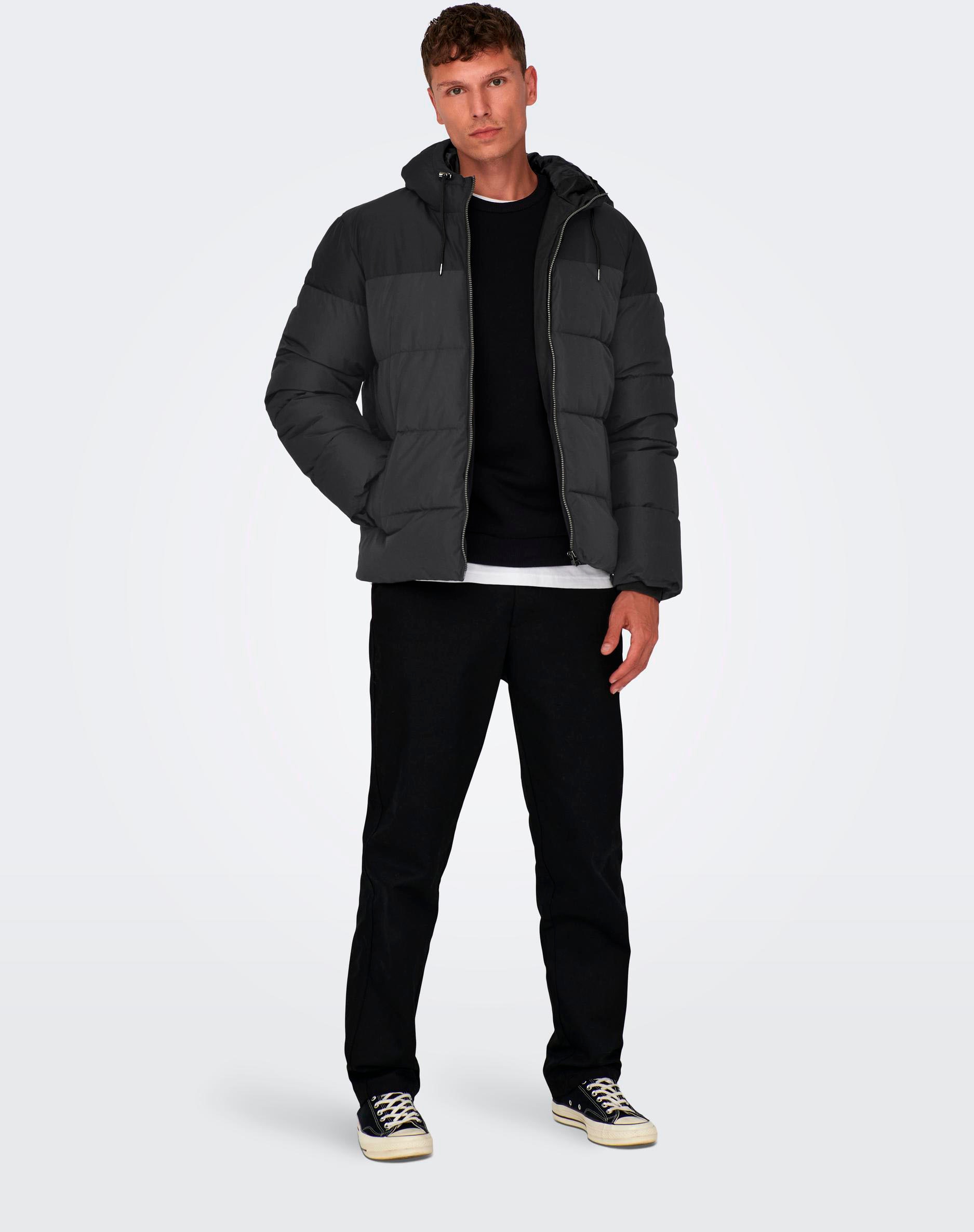 ONLY & SONS Steppjacke »ONSMARLON LIFE HOOD PUFFER JACKET OTW VD«, mit Kapuze