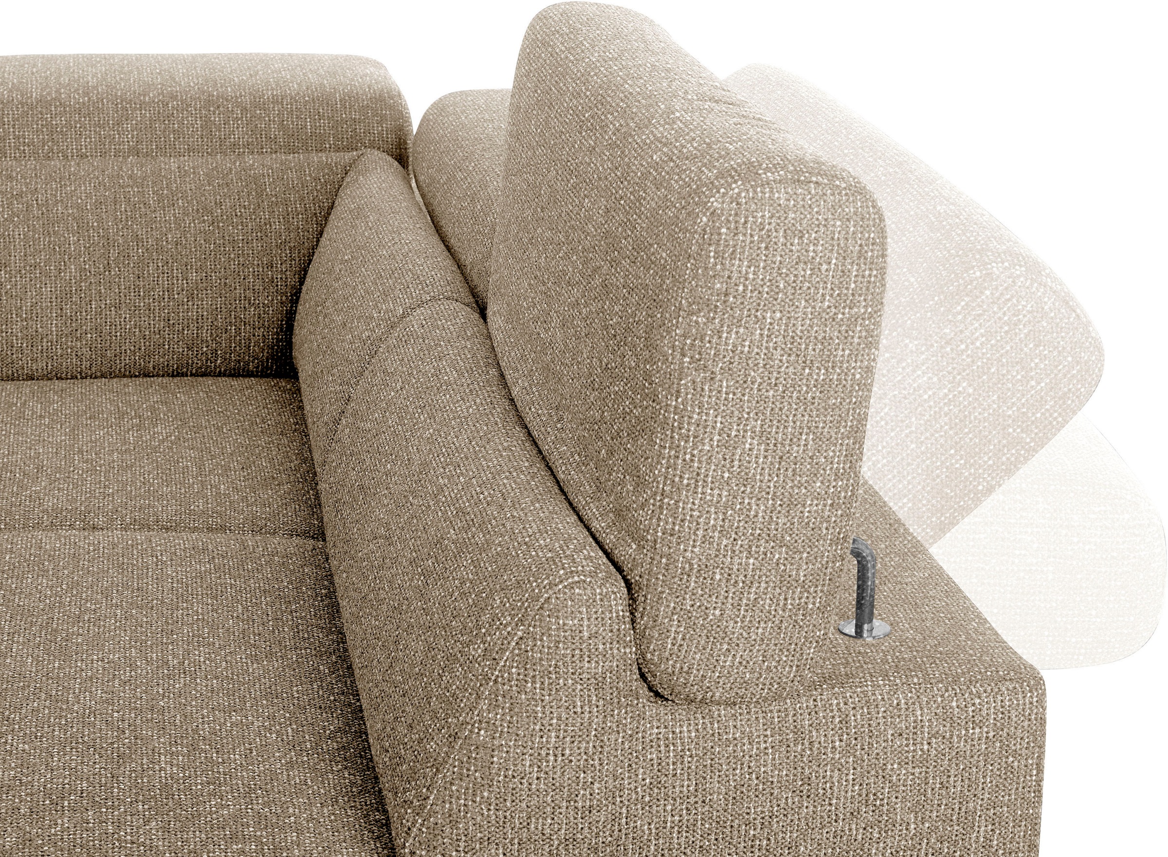 W.SCHILLIG Ecksofa »finn, Designsofa mit tollem Sitzkomfort, bequem, L-Form«, German Design Award 2016, Fußgestell Nussbaum natur, Breite 281 cm