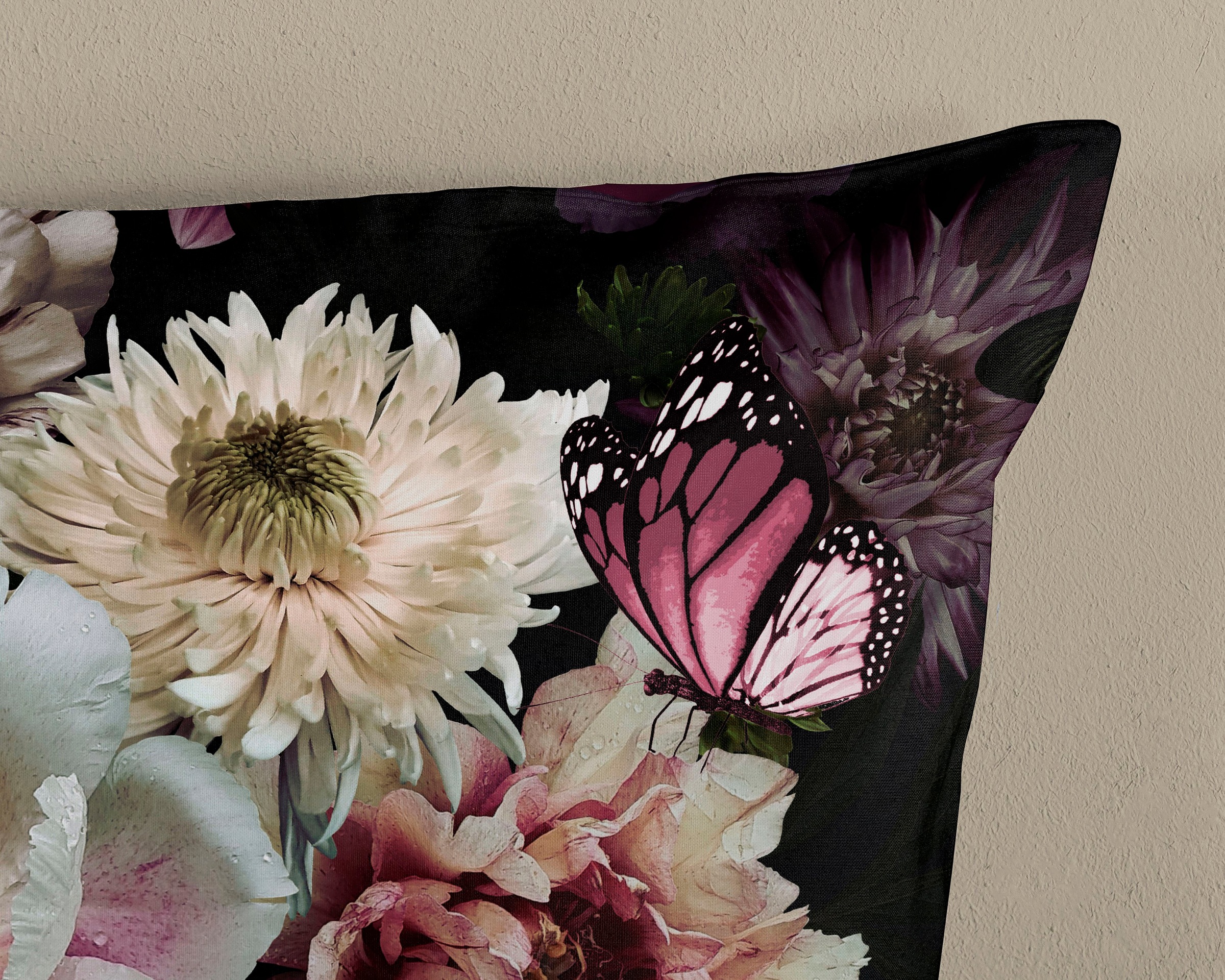PURE luxury collection Wendebettwäsche »Marleen«, Mikrofaser, 135x200, Pflegeleicht, Reißverschluss, Wendeoptik, Blumen