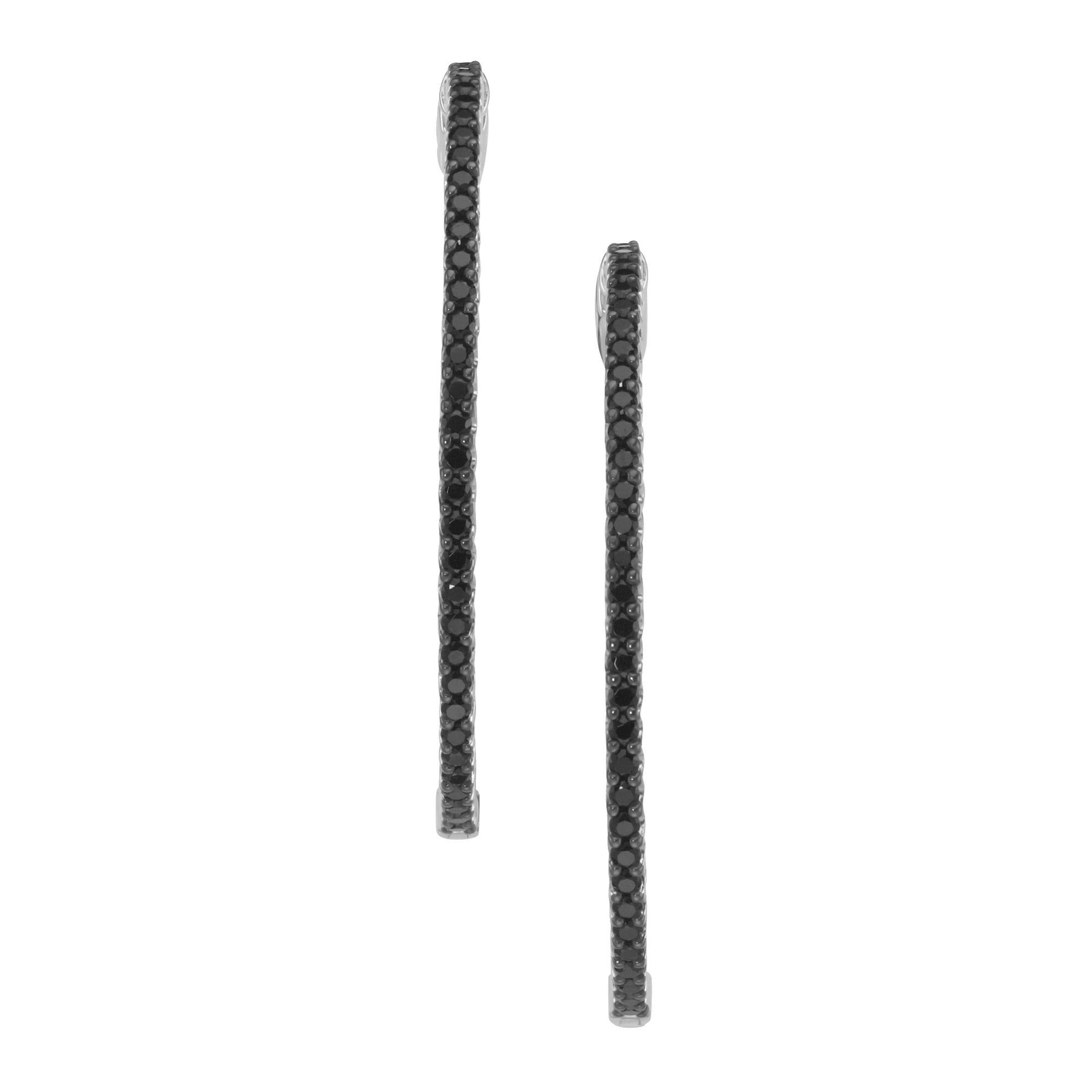 GIORGIO MARTELLO MILANO Paar Creolen »Klappcreolen mit schwarzen Zirkonia, Silber 925«