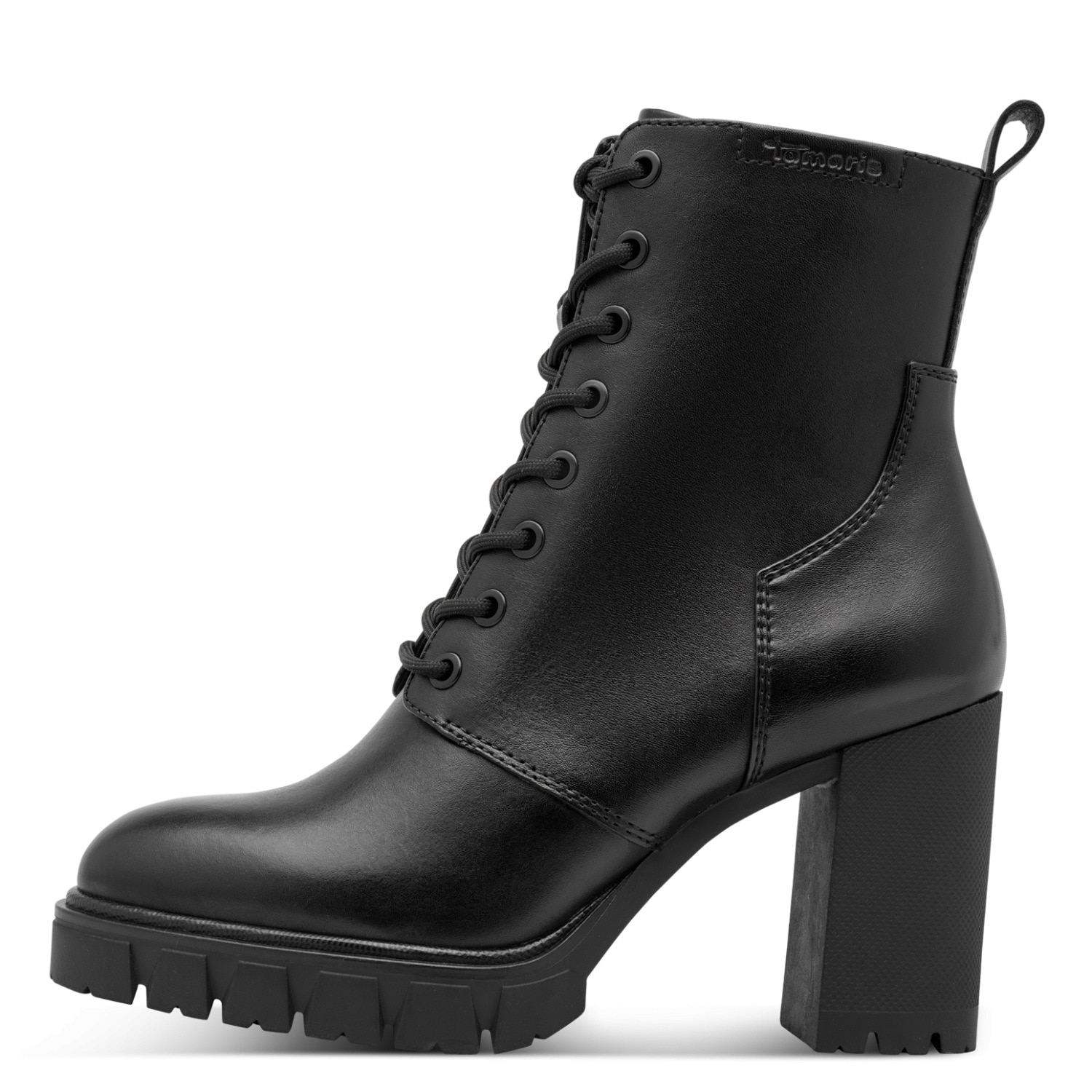 Tamaris Schnürstiefelette  Blockabsatz, Schnürboots mit Ziernähten