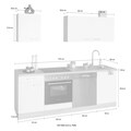 OPTIFIT Küchenzeile »Leer«, 210 cm breit, inkl. Elektrogeräte der Marke HANSEATIC, wahlweise mit oder ohne vollintegrierbaren Geschirrspüler