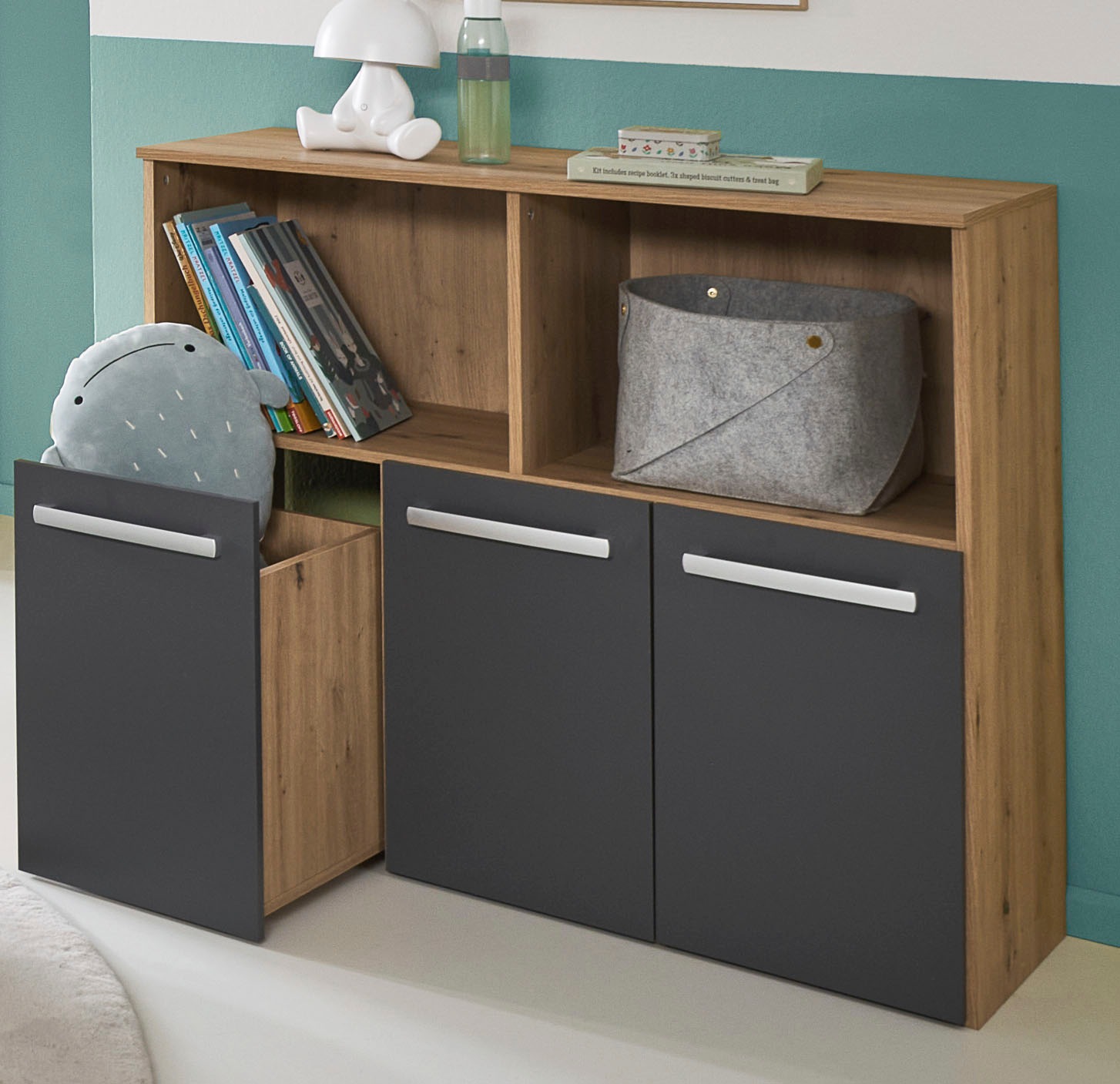 arthur berndt Kinderregal »Alessio« Modernes Spielzeugregal mit 3 geräumigen Schubkästen