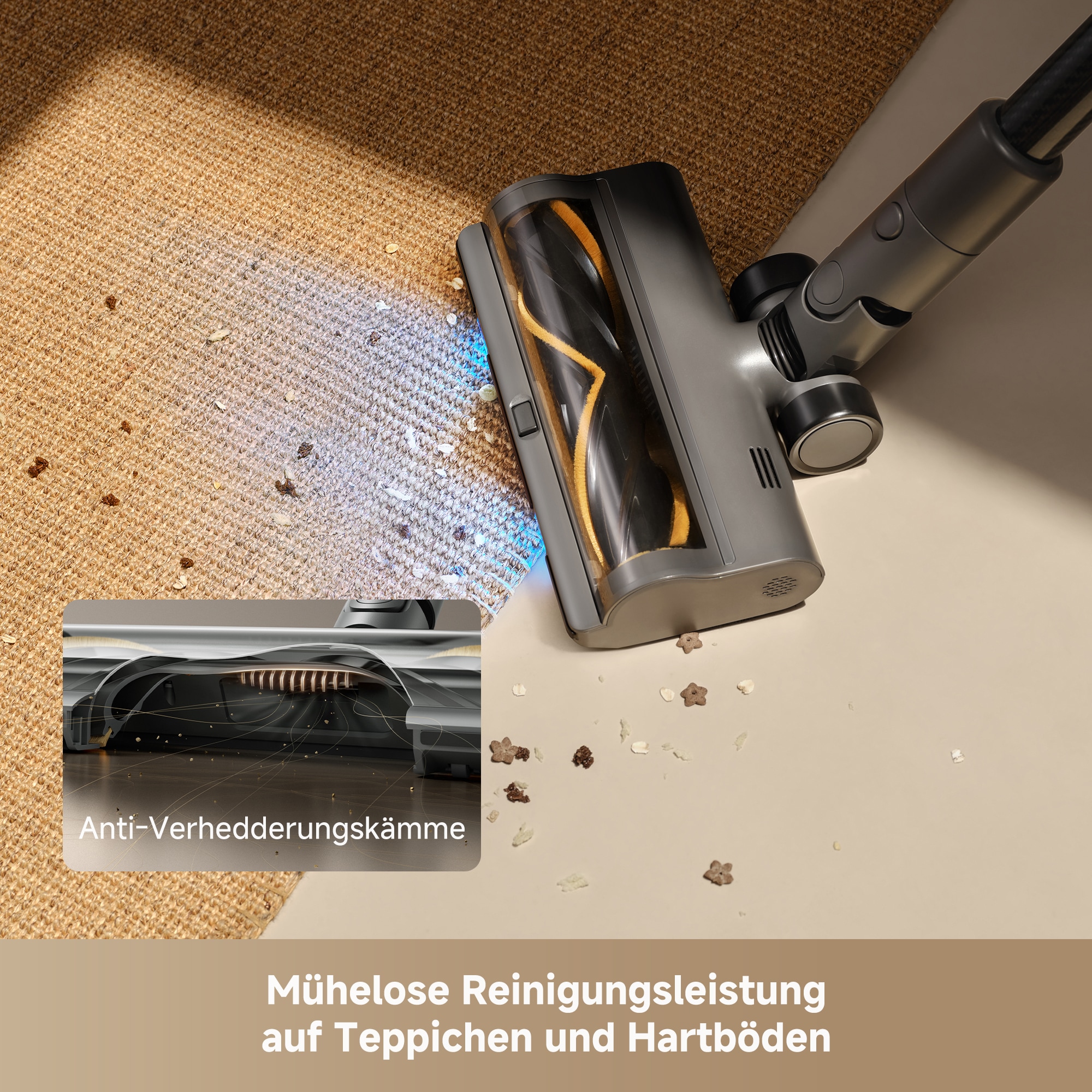 Dreame Akku-Stielstaubsauger »R30« 190 AW, beleuchtete Bürsten, HEPA-Filter