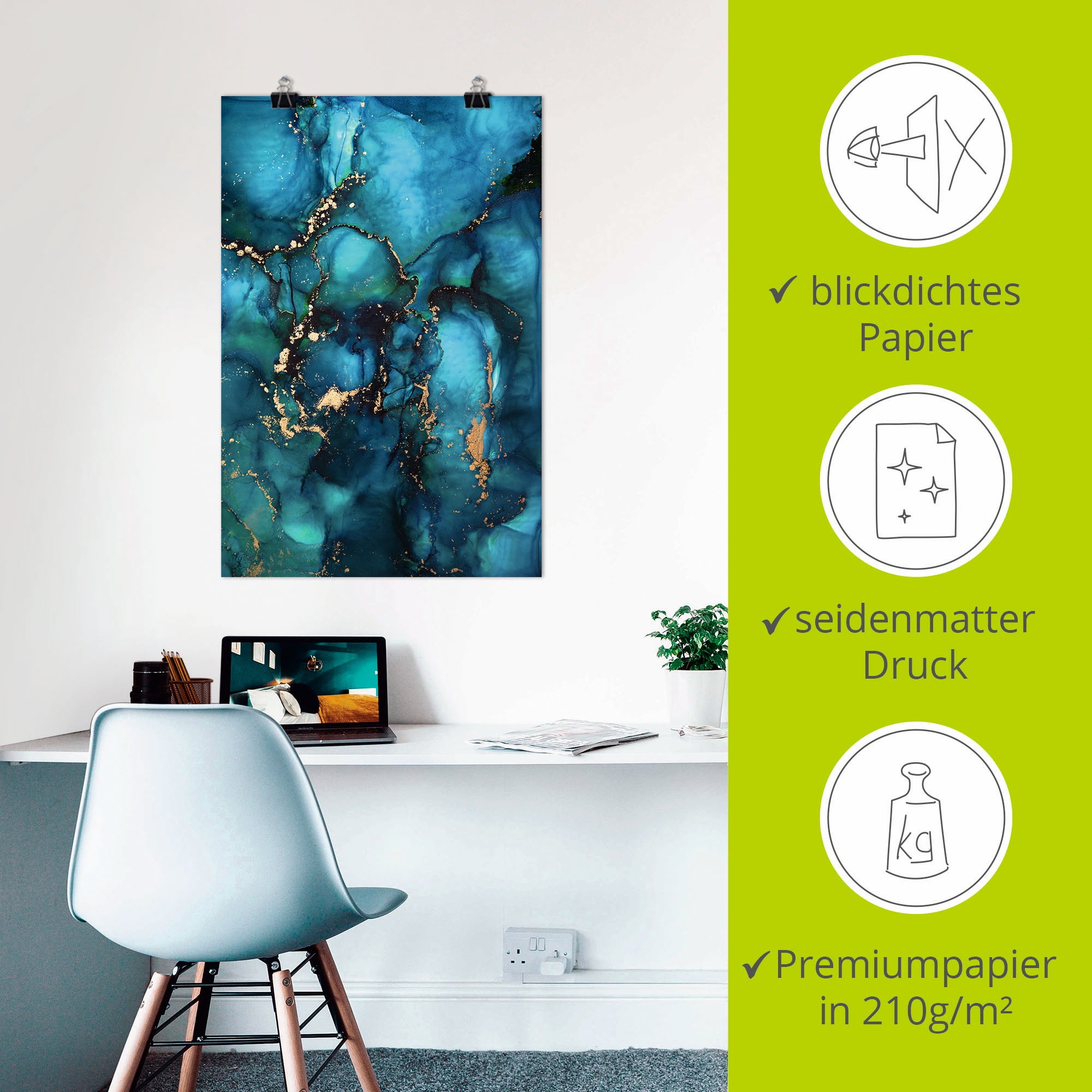 Artland Wandbild »Lagune«, Muster, (1 St.), als Alubild, Outdoorbild, Leinwandbild, Poster in verschied. Größen