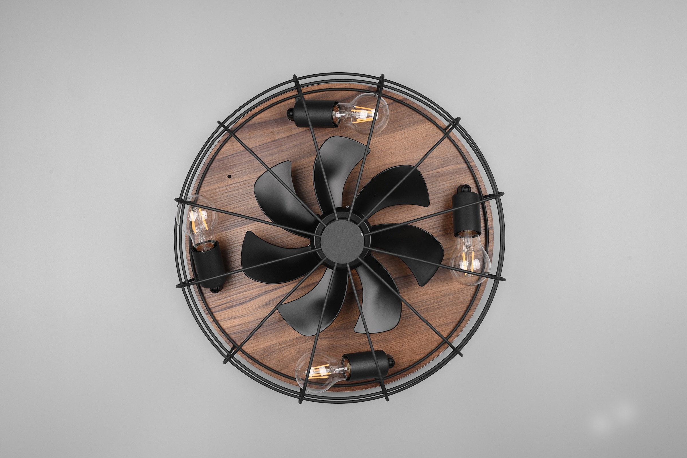 REALITY Leuchten Deckenleuchte »Trondheim Deckenventilator«, 4 flammig, Leuchtmittel E27 | Leuchtmittel wechselbar, Deckenlampe Ventilator getrennt schaltbar