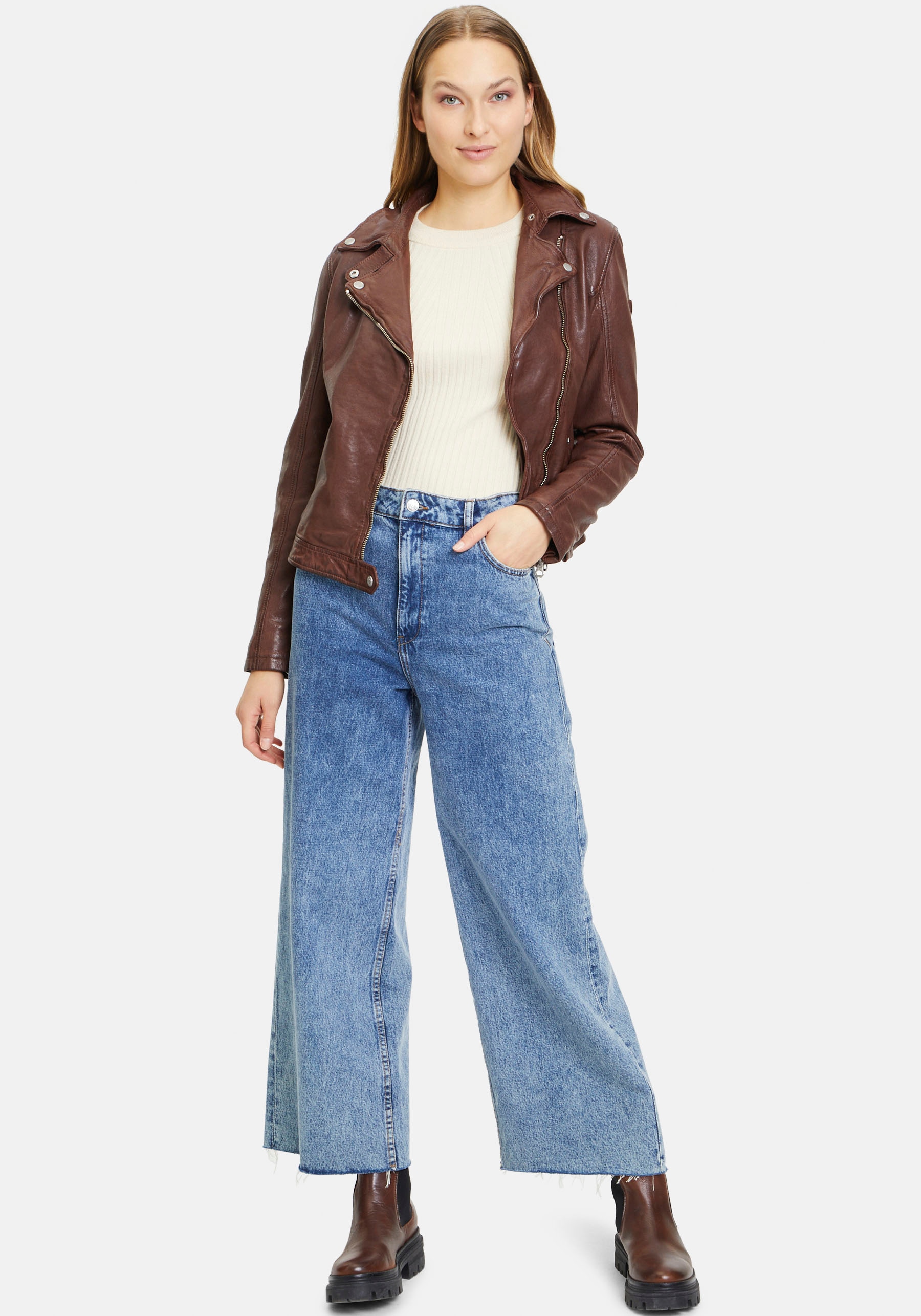 Mauritius Lederjacke »GWFaye W23«, mit bedrucktem Innenfutter