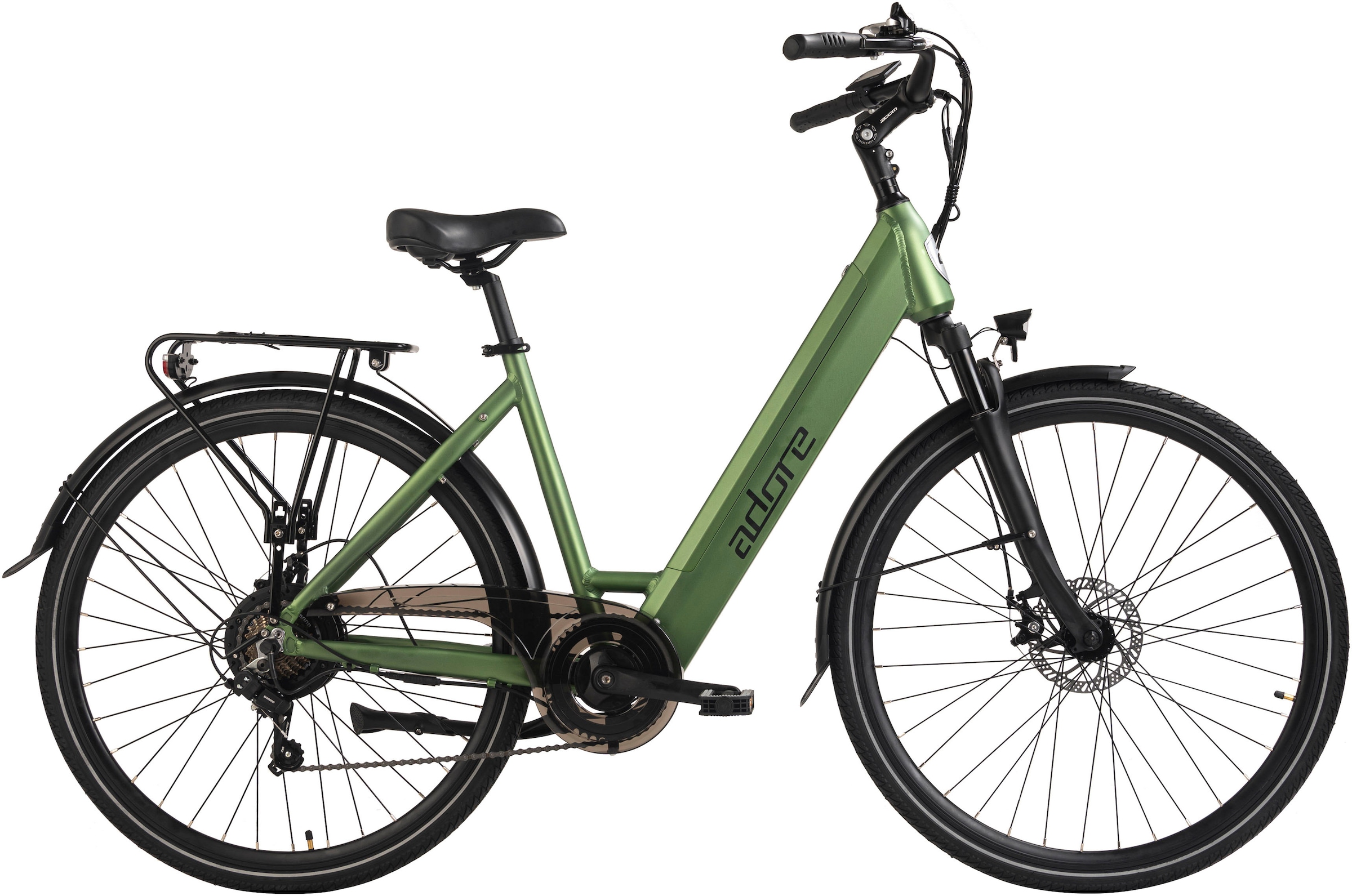 Adore E-Bike »CV-180«, 7 Gang, Shimano, Tourney, Heckmotor 250 W, Pedelec, Elektrofahrrad für Damen u. Herren, Cityrad