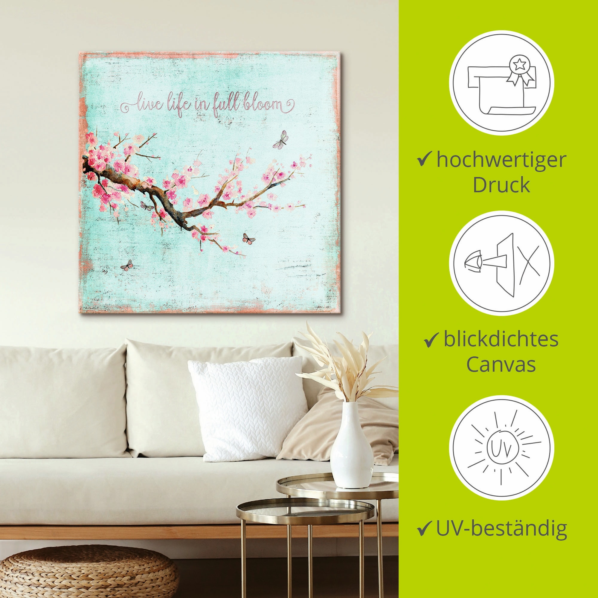 Artland Wandbild »Kirschblüte« Blumen 1 Stk. tlg. als Alubild, Leinwandbild in verschied. Größen