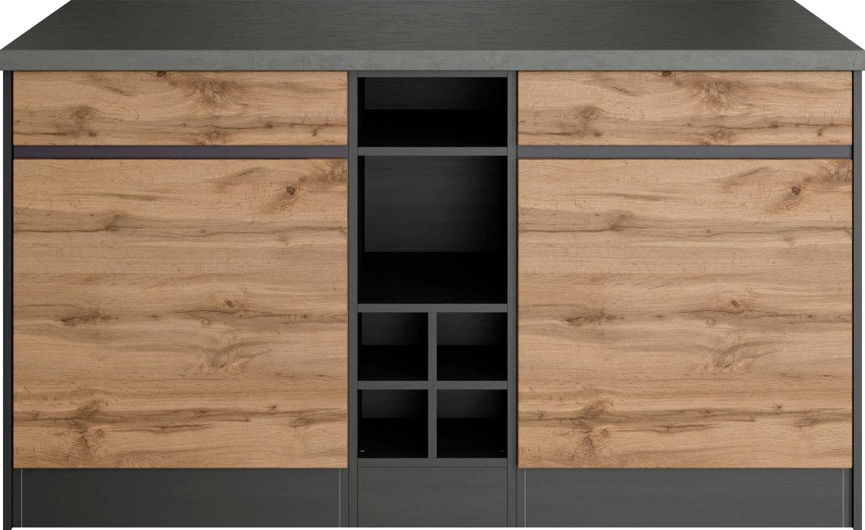 KOCHSTATION Kochinsel »KS-Riesa«, Breite 153 cm, Tiefe 100 cm, MDF-Fronten