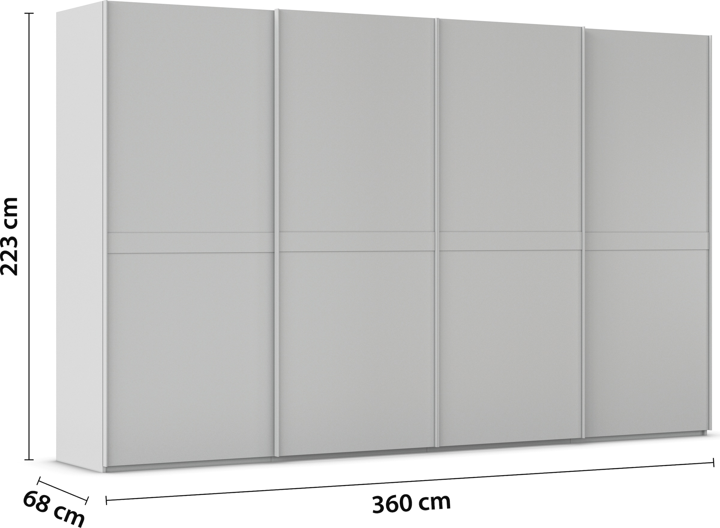 rauch Schwebetürenschrank »Kleiderschrank Schrank Garderobe Schlafzimmerschrank SCALE-LINE«, edle Optik mit Bauchbinde in Korpusfarbe Dekorfront MADE IN GERMANY