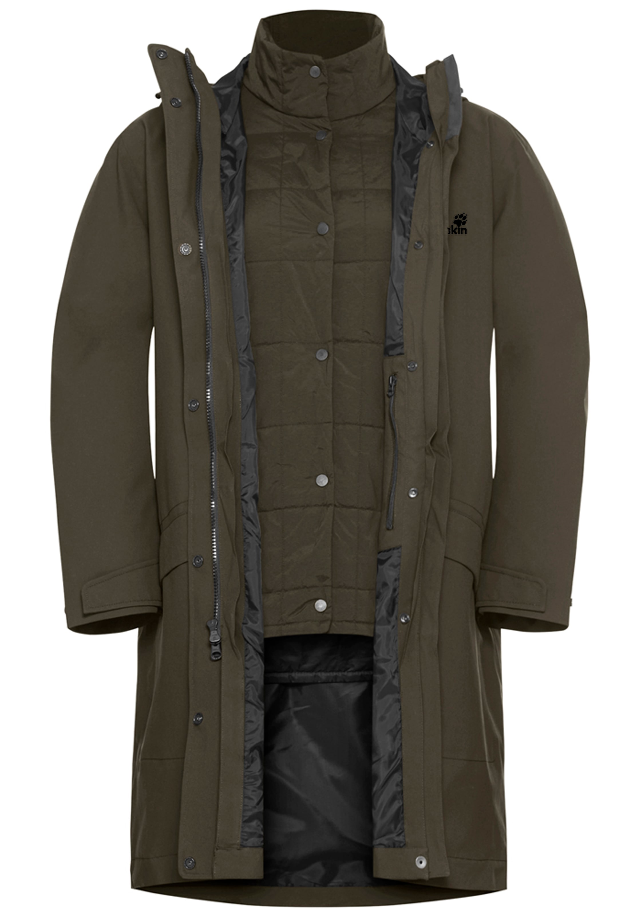 Jack Wolfskin 3-in-1-Funktionsmantel »WINTERDUNE 3IN1 COAT W«, 3in1, wasserdicht, Übergangsjacke