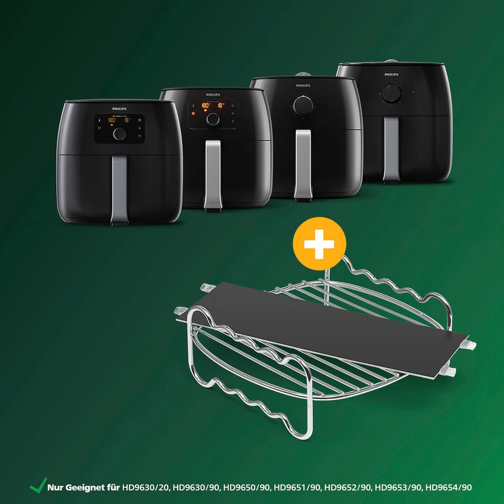 Philips Grillpfanneneinsatz »HD9950/00«, Edelstahl, Party Kit, Set Grillrost+Korbtrenner, für Airfryer XXL HD96XX, HD97XX