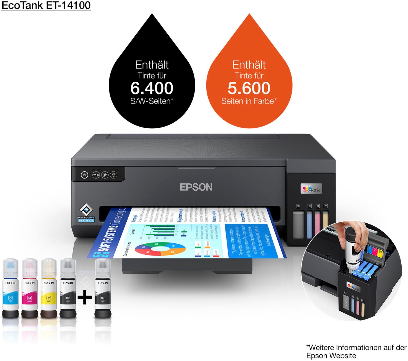 Epson Tintenstrahldrucker »EcoTank ET-14100«