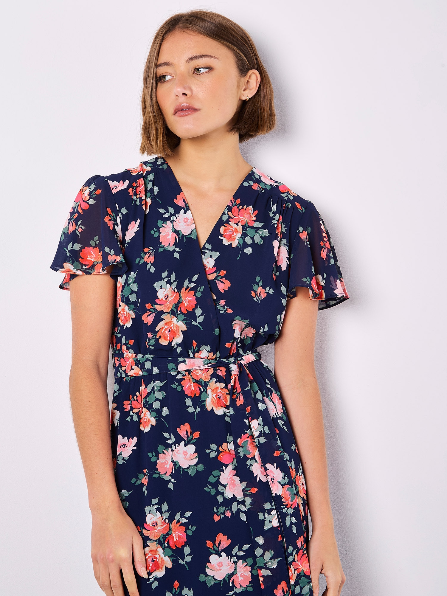 Apricot Druckkleid »Midikleid in Wickeloptik« 2 tlg. mit Blumenmuster