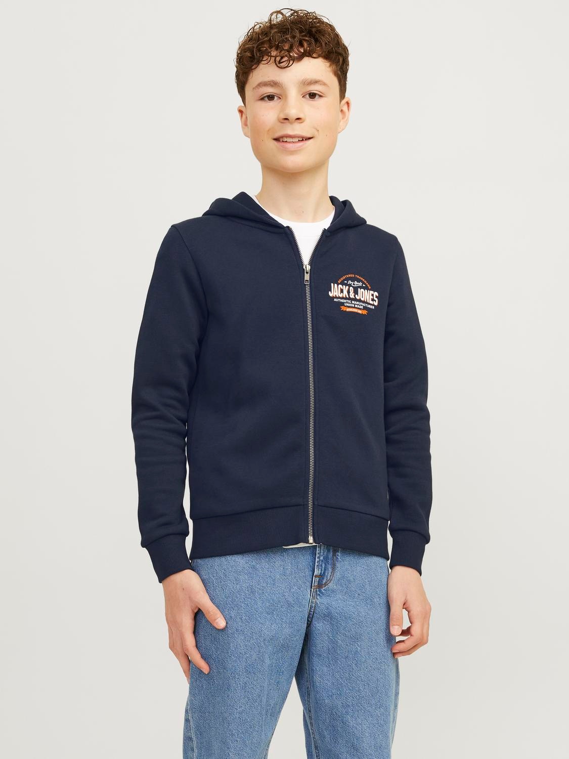 Jack & Jones Junior Kapuzensweatjacke »JJELOGO SWEAT ZIP HOOD 2C 24/25 NOOS JNR«