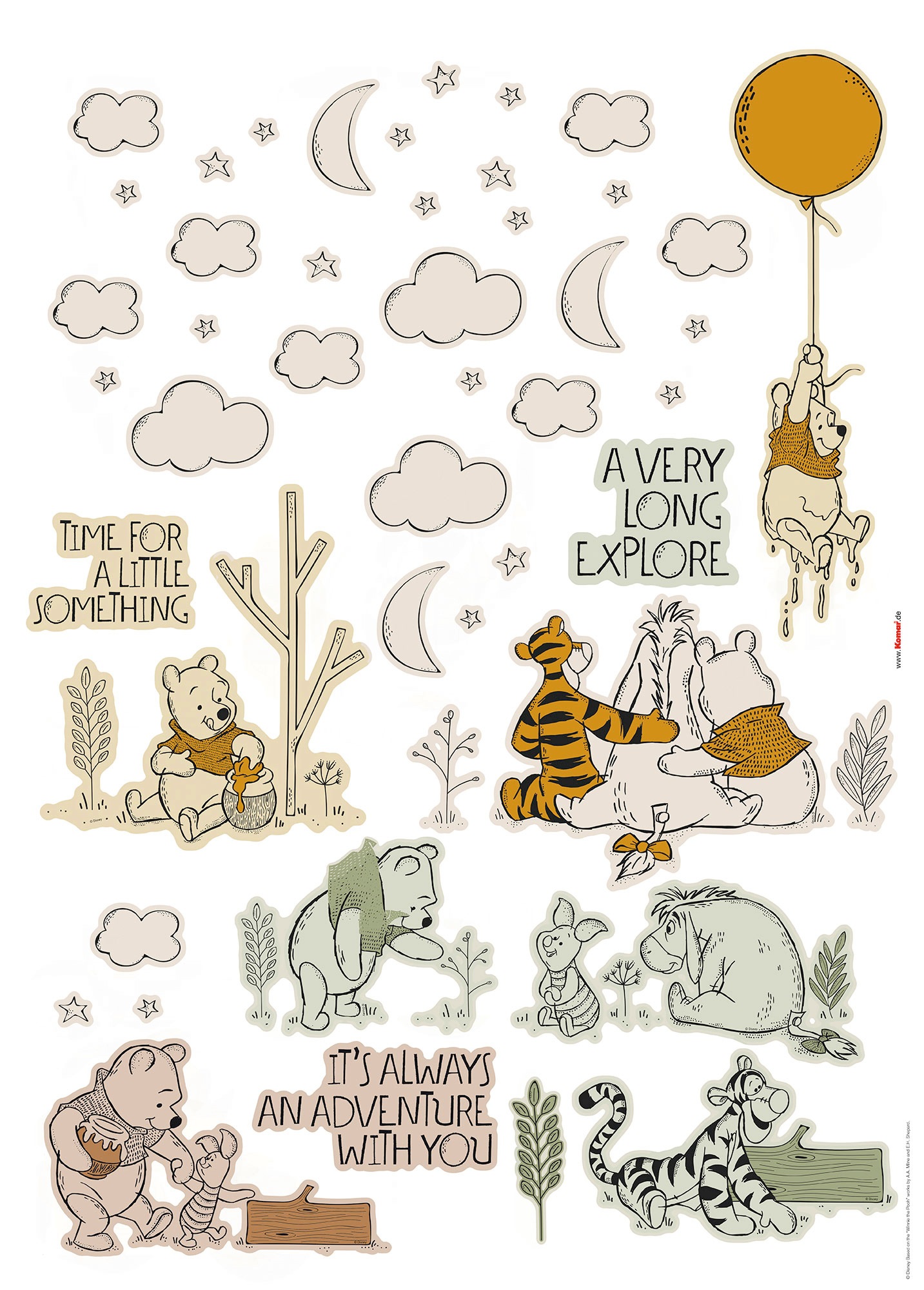 Komar Wandtattoo »Winnie the Pooh Woodland - Größe 50 x 70 cm« selbstklebend, Wandsticker, Kinderzimmer