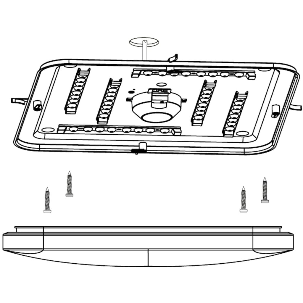 EGLO LED Deckenleuchte »FRANIA-S«, LED-Board, Warmweiß, weiß / L43 x H7 x B33 cm / inkl. 1 x LED-Platine (je 33W, 3600lm, 3000K) / Deckenlampe - Sternenhimmel - Lampe - Schlafzimmerlampe - Kinderzimmerlampe - Kinderzimmer - Schlafzimmer