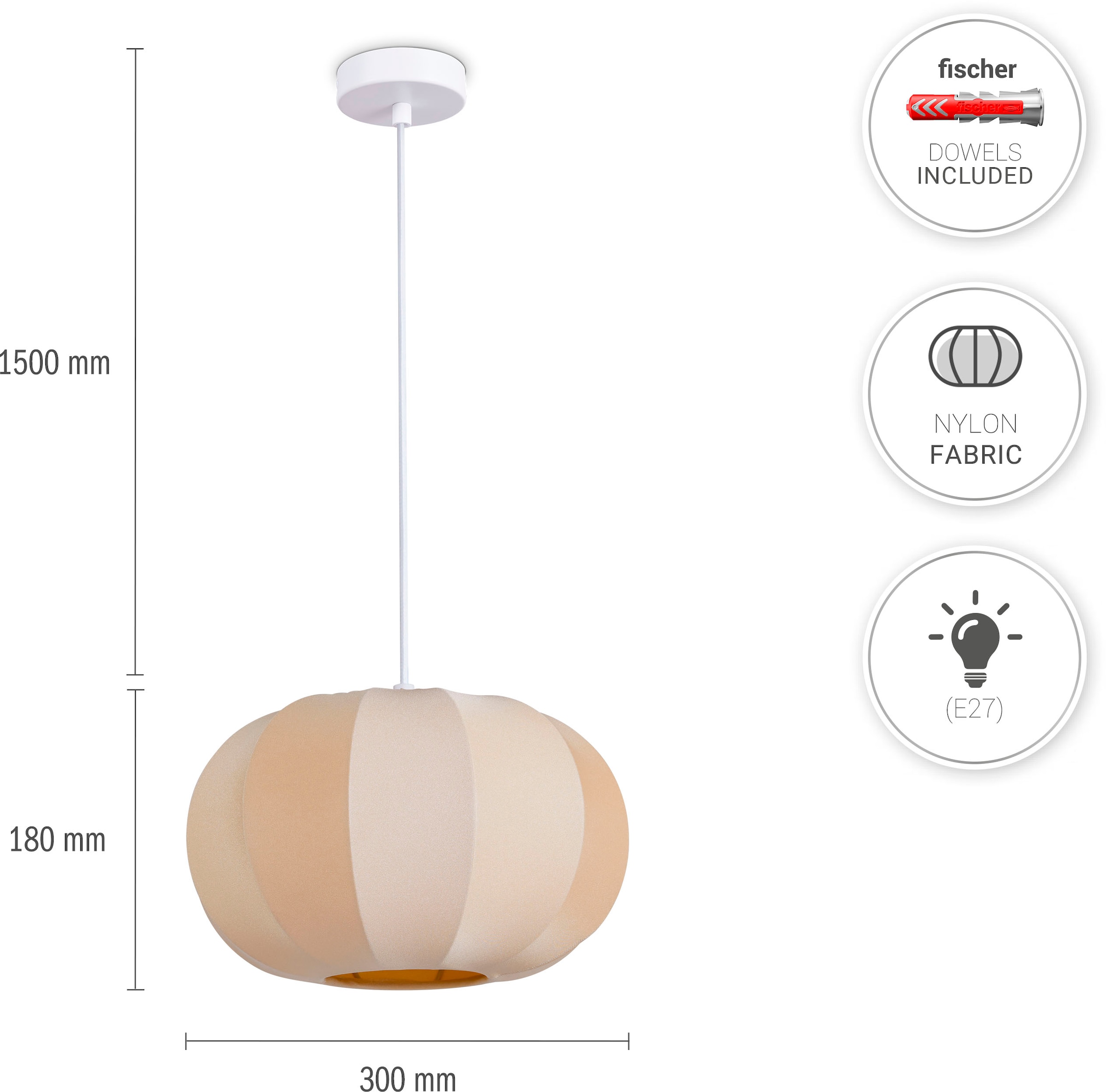 Paco Home Pendelleuchte »HUGO PD1« E27
