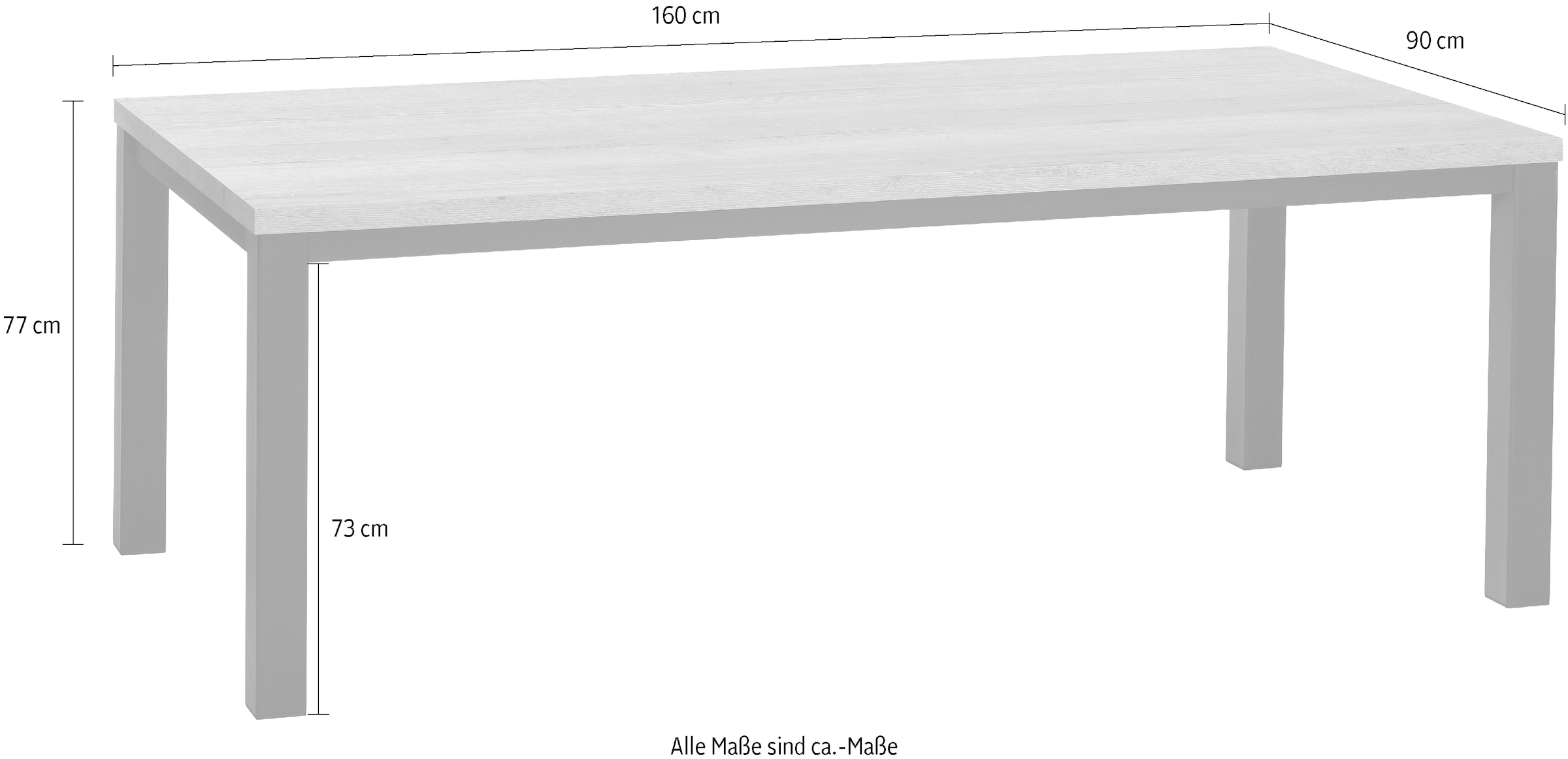 OMG Design Esstisch »Empire« Erhältlich in zwei Farben, Breite 160cm