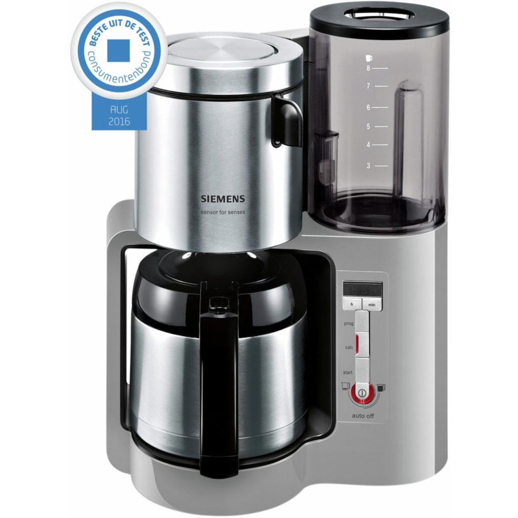 SIEMENS Filterkaffeemaschine »Sensor for Senses TC86505«, Papierfilter, 1x4, Wassertank mit Griff
