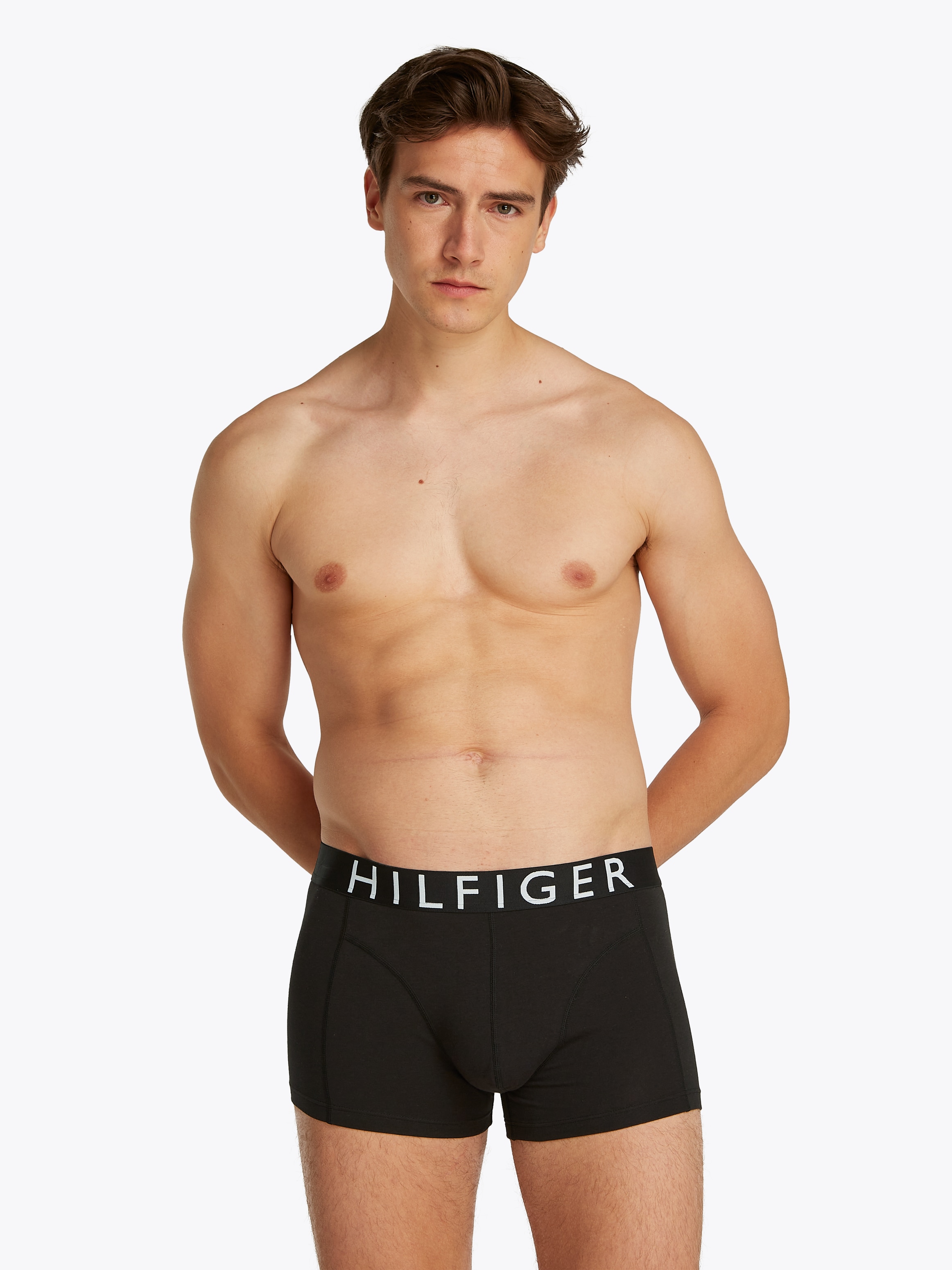Tommy Hilfiger Underwear Trunk »mit Kontrast-Logo-Taillenbund«, (3 St.), aus Stretch-Baumwolle, normale Leibhöhe